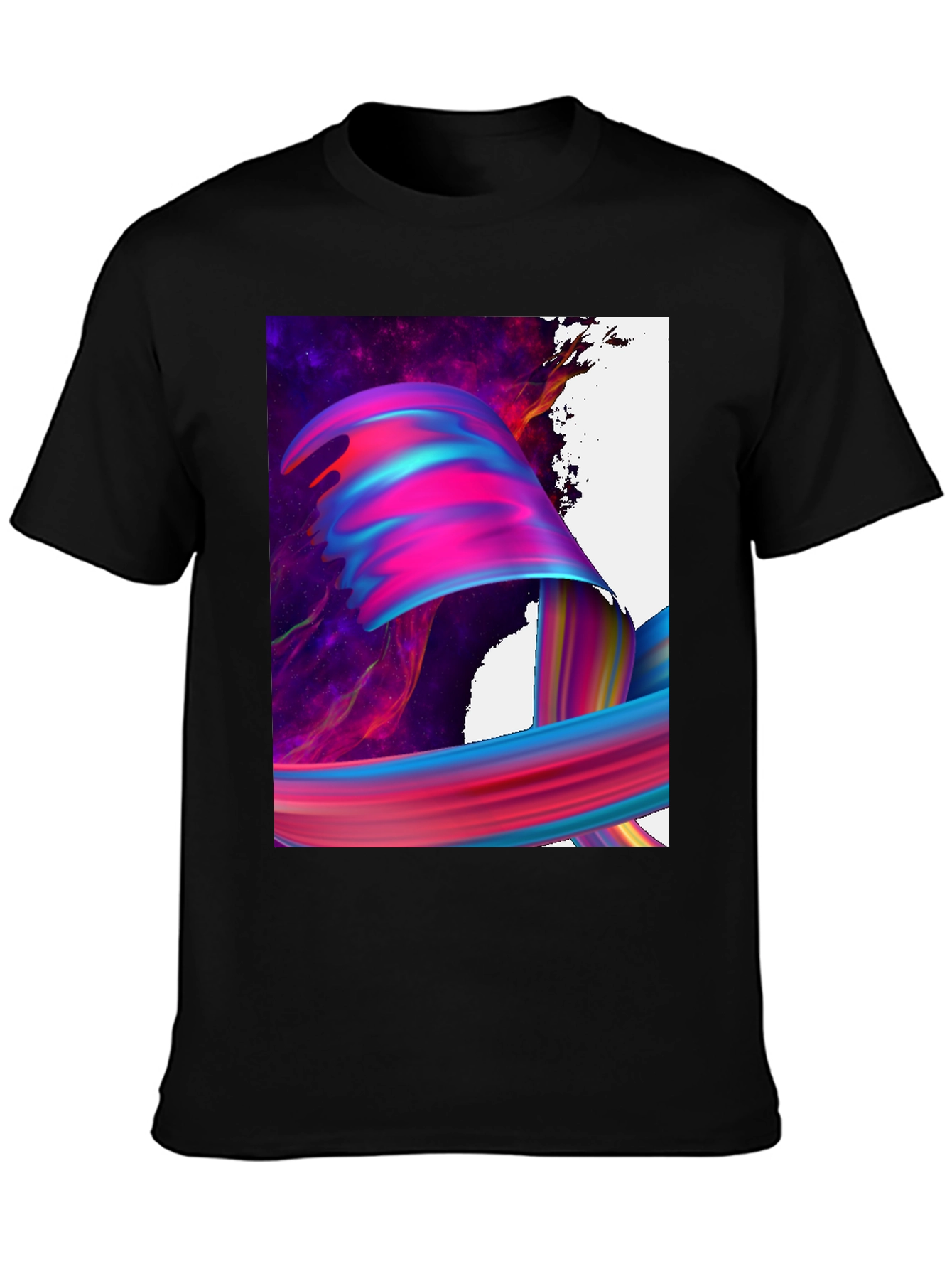 Black Abstract Art Black T-Shirt view 3