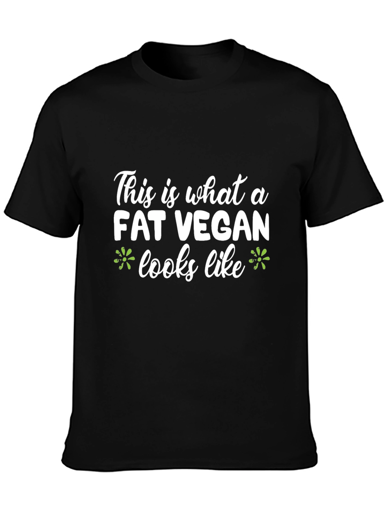 Black Fat Vegan T-Shirt - Funny Vegan Graphic Tee view 3