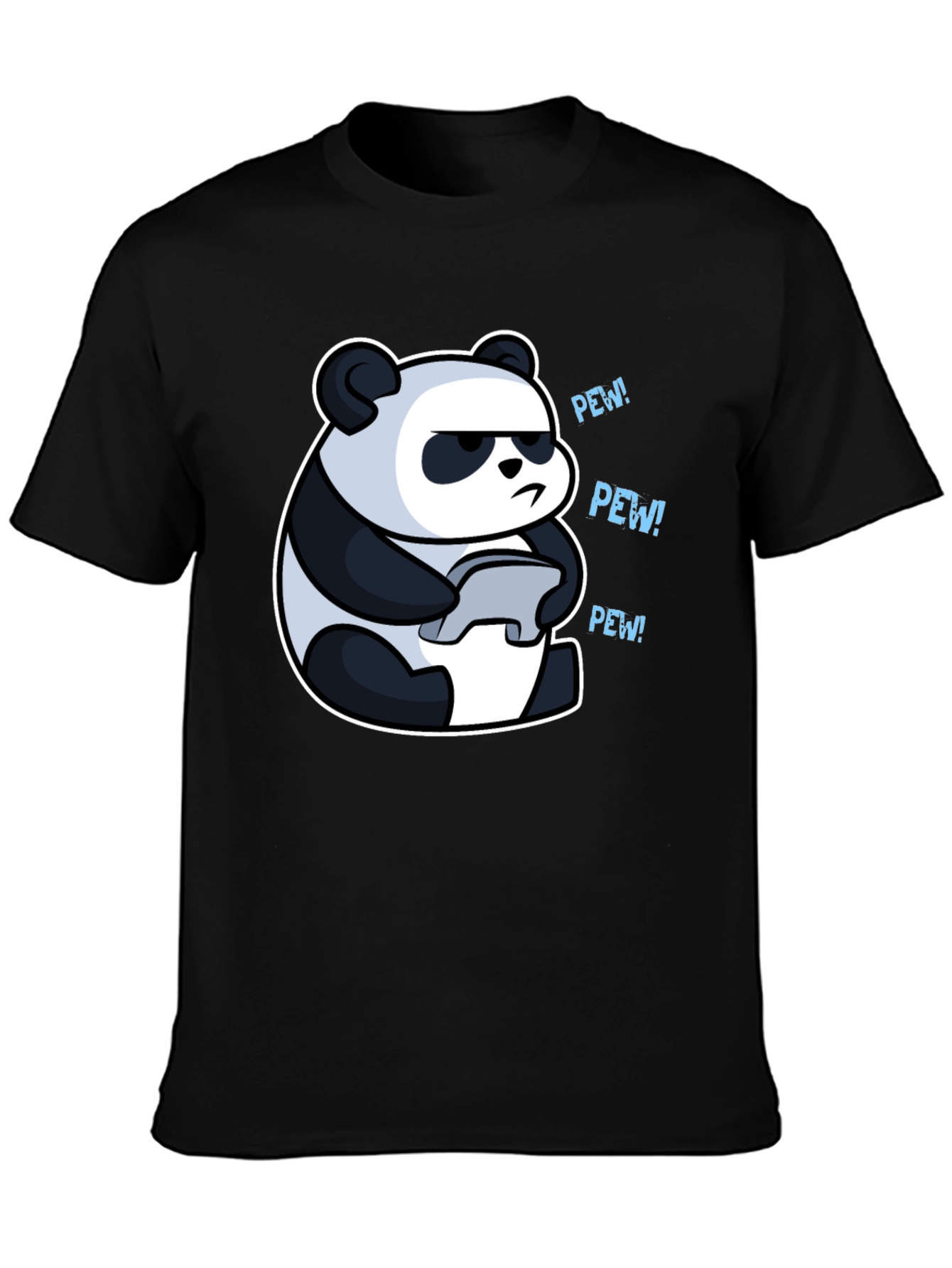 Panda Gamer Black T-Shirt - Pew Pew! - 3