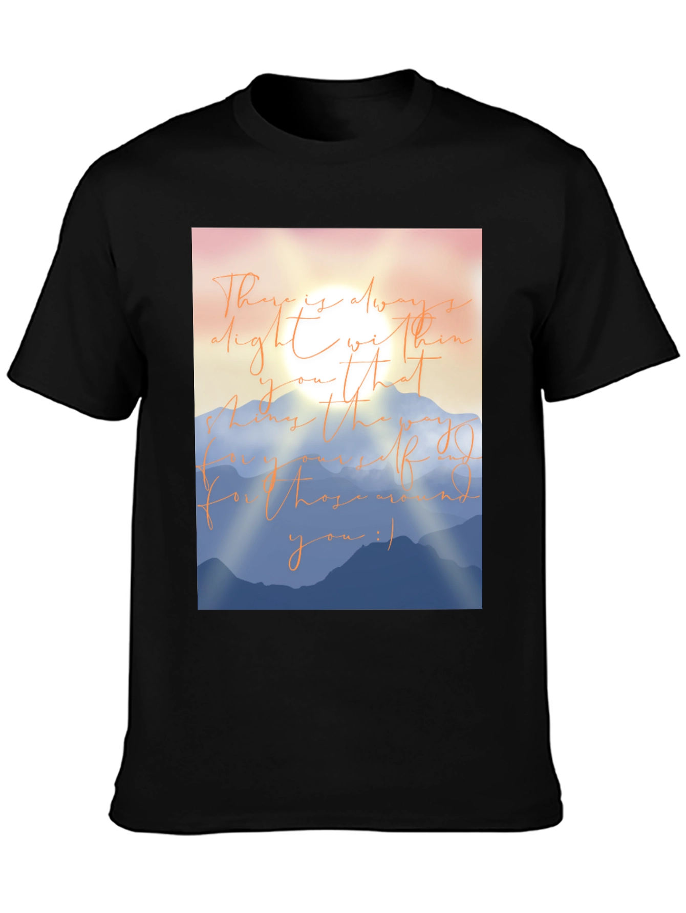 Black Inspirational Mountain Graphic T-Shirt view 3