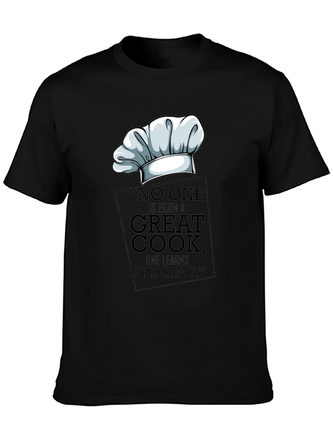 Black Chef's Hat T-Shirt - Great Cook Design view 3