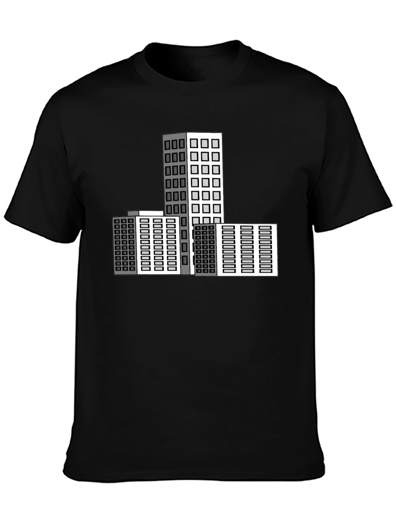 Black Urban Architect T-Shirt: Modern Cityscape Design view 3