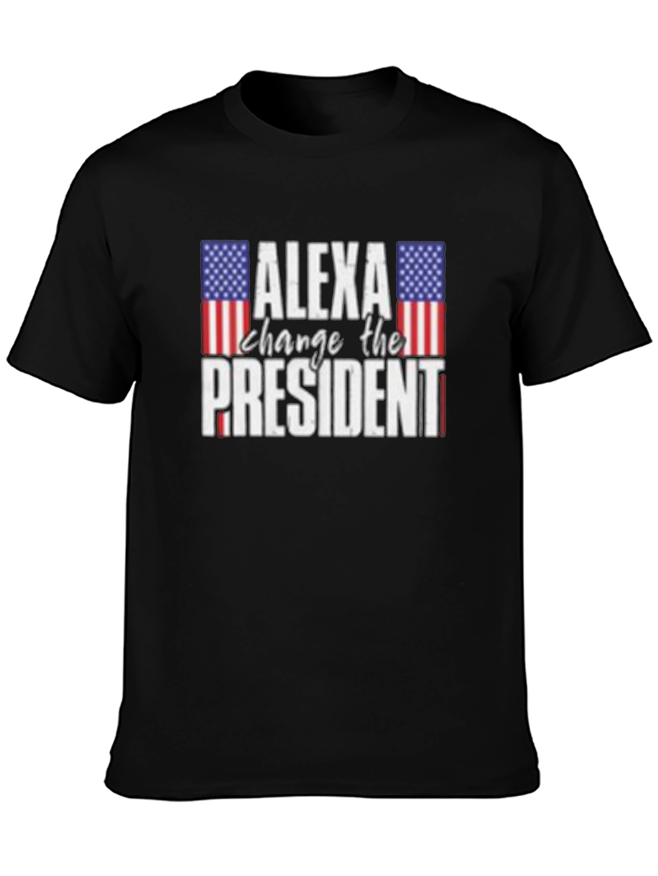 Black Alexa Change The President T-Shirt - Patriotic Humor view 3