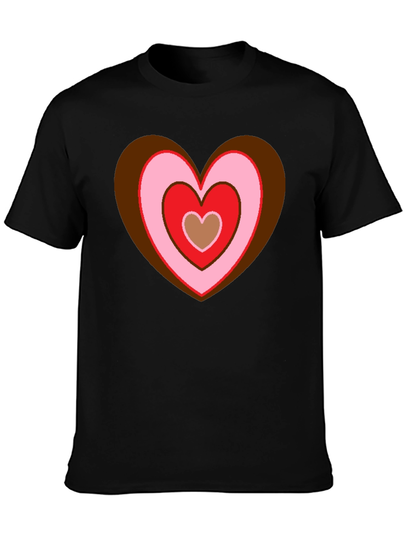 Black Retro Heart Graphic T-Shirt - Black view 3