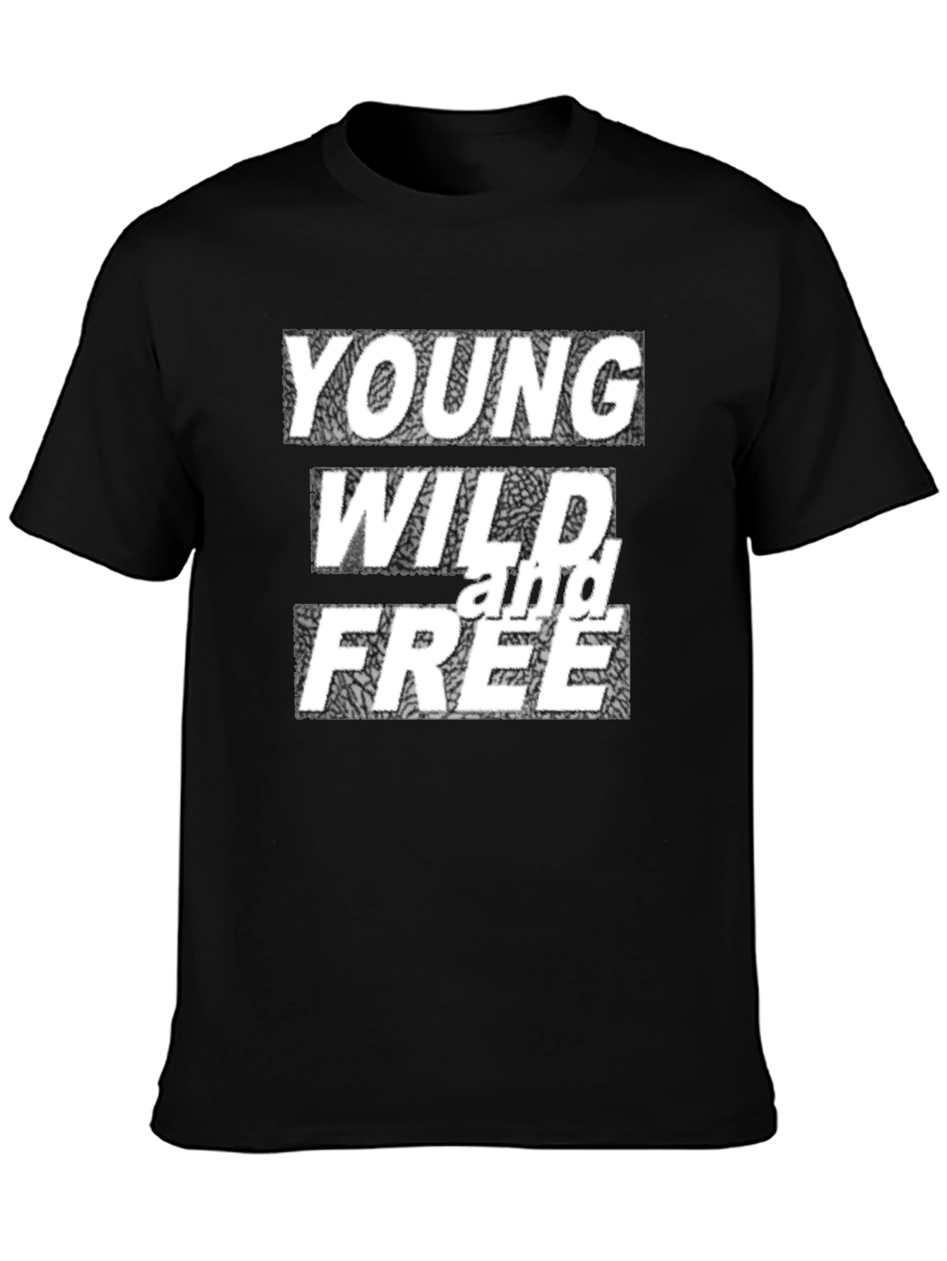 Black Young Wild & Free Graphic Tee - Bold Statement Shirt view 3