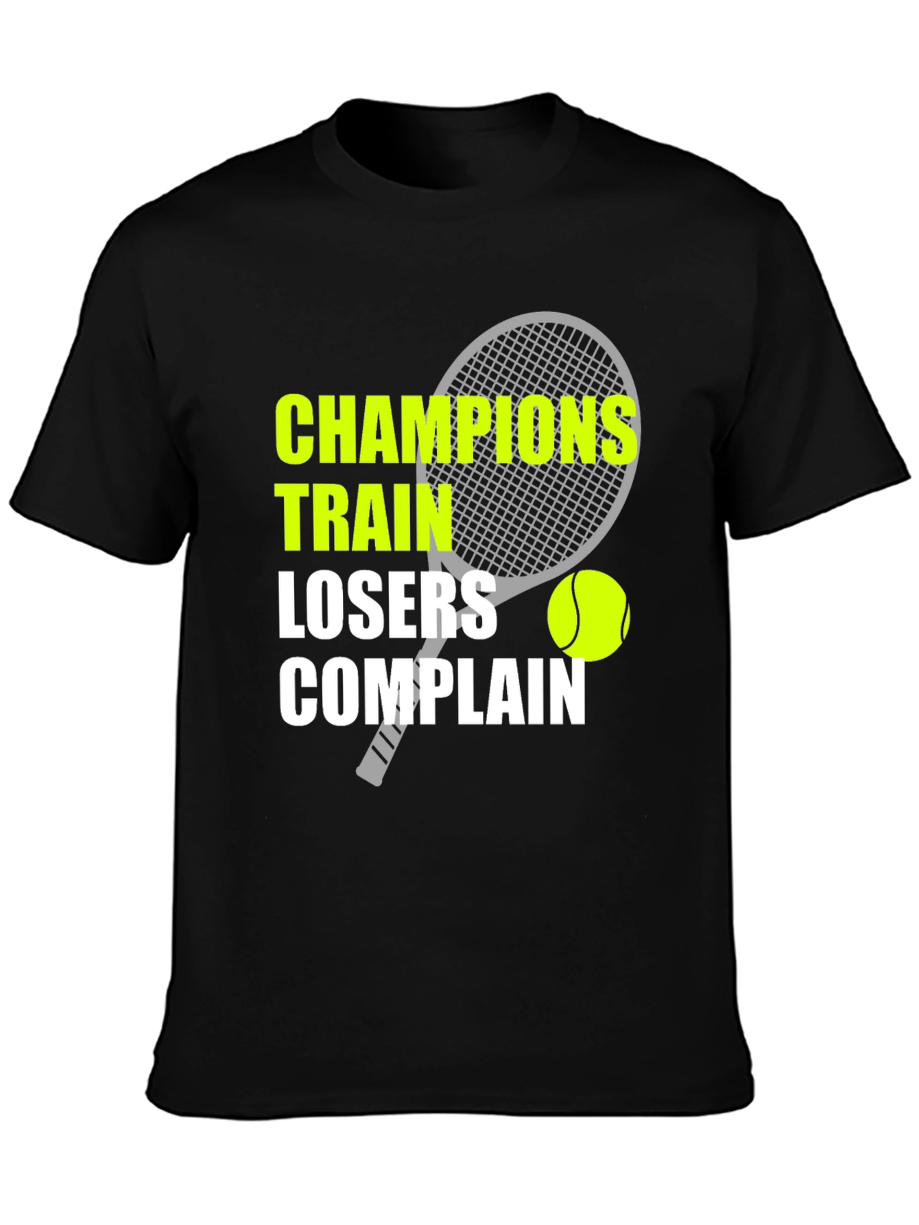 Black Champions Train T-Shirt Tennis Motivation view 3