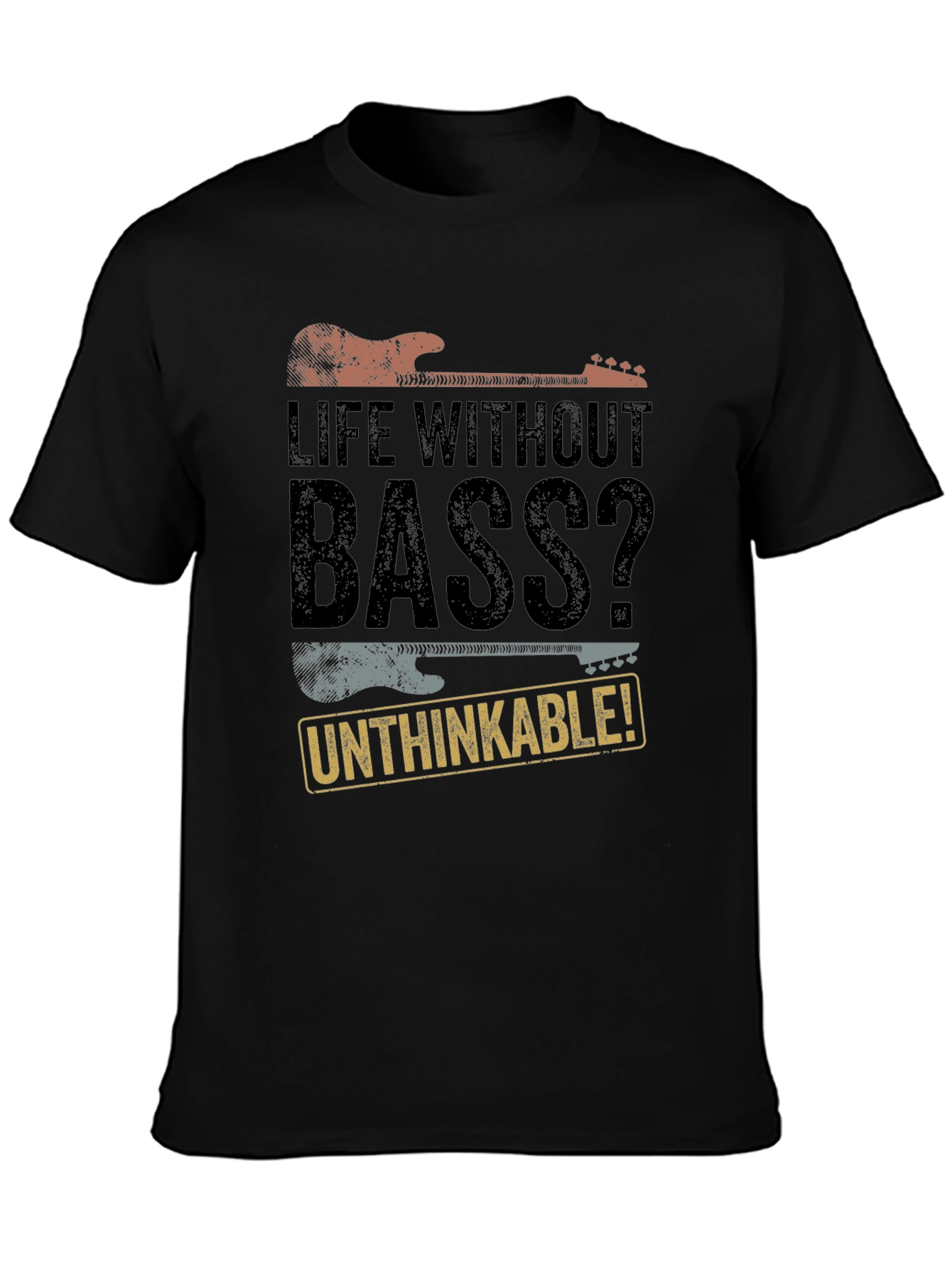 Black Life Without Bass? T-Shirt - Musician Apparel view 3