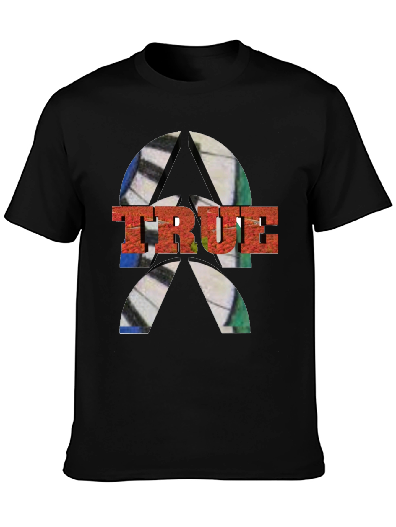 Black Men's TRUE Graphic Tee - Abstract Design view 3