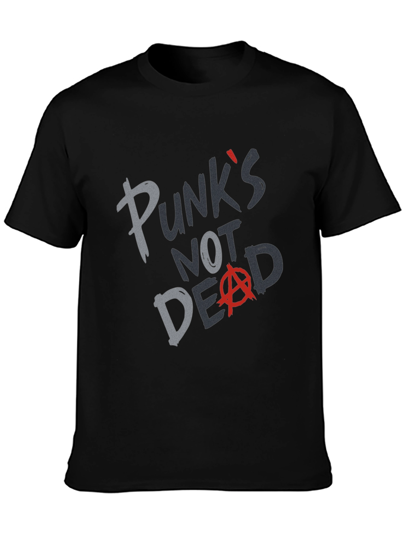Black Punk's Not Dead T-Shirt - Bold Statement Tee view 3