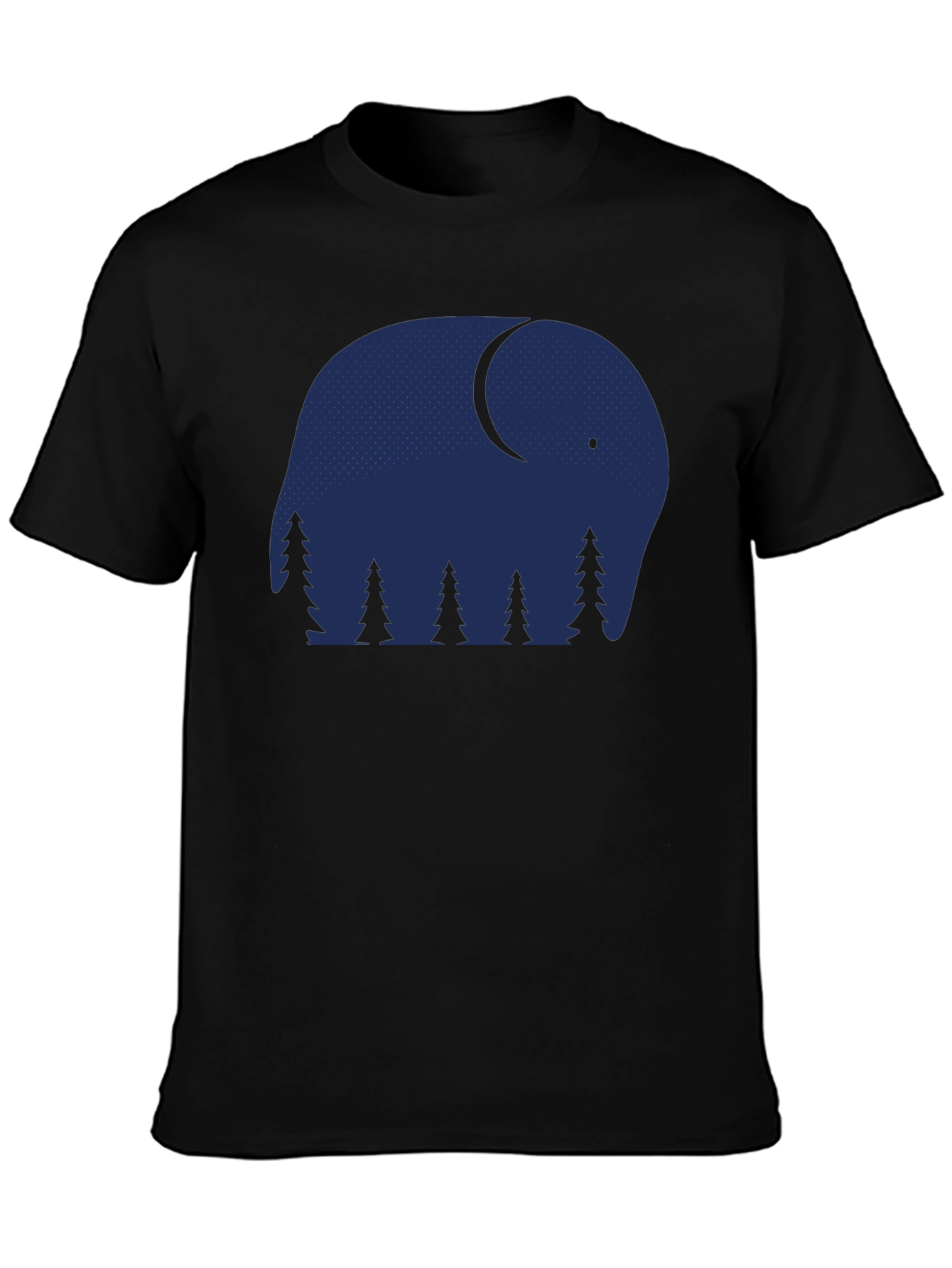 Black Elephant Nightscape Graphic Tee - Stylish & Unique! view 3