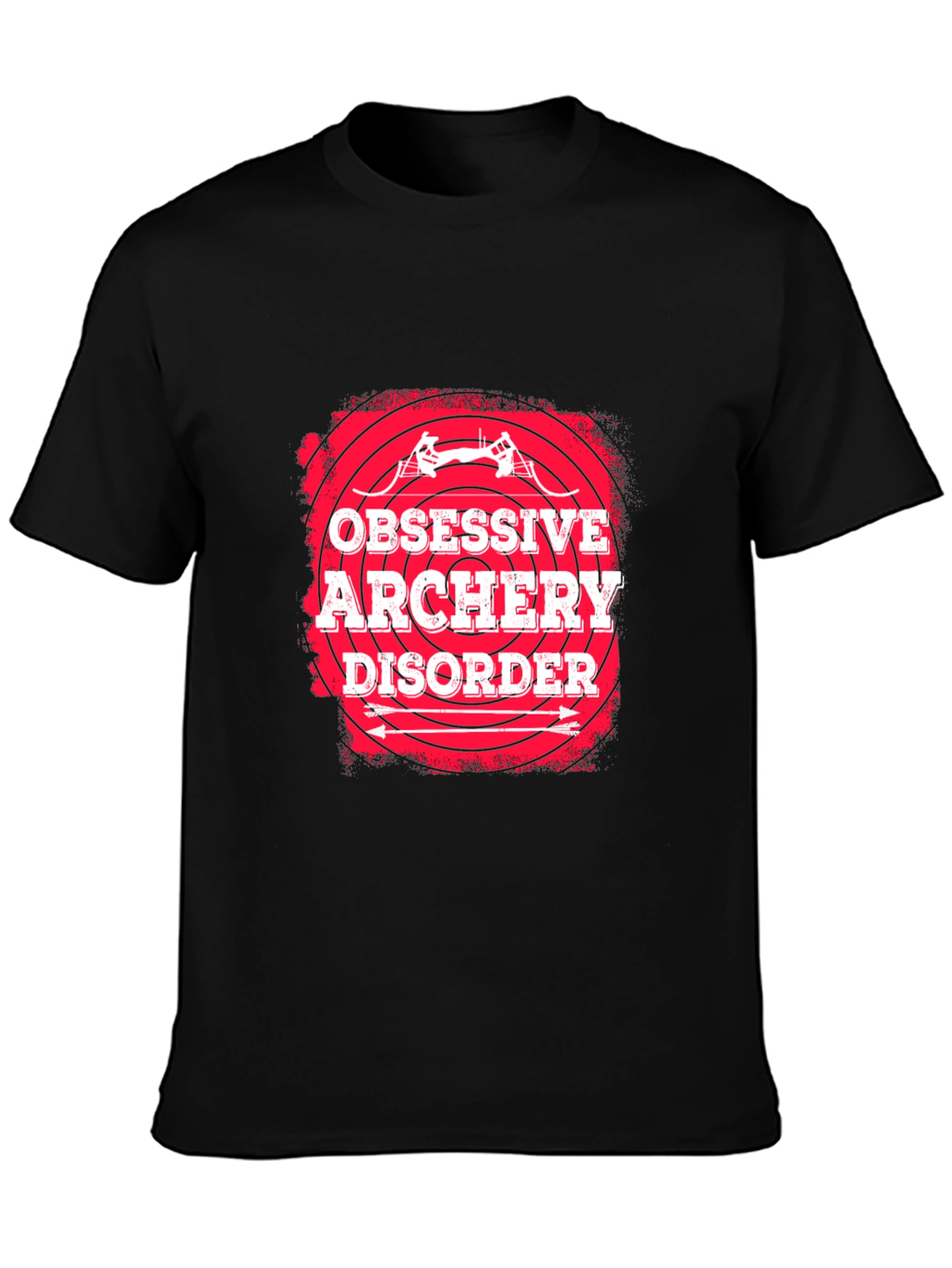 Black Obsessive Archery Disorder Black T-Shirt view 3