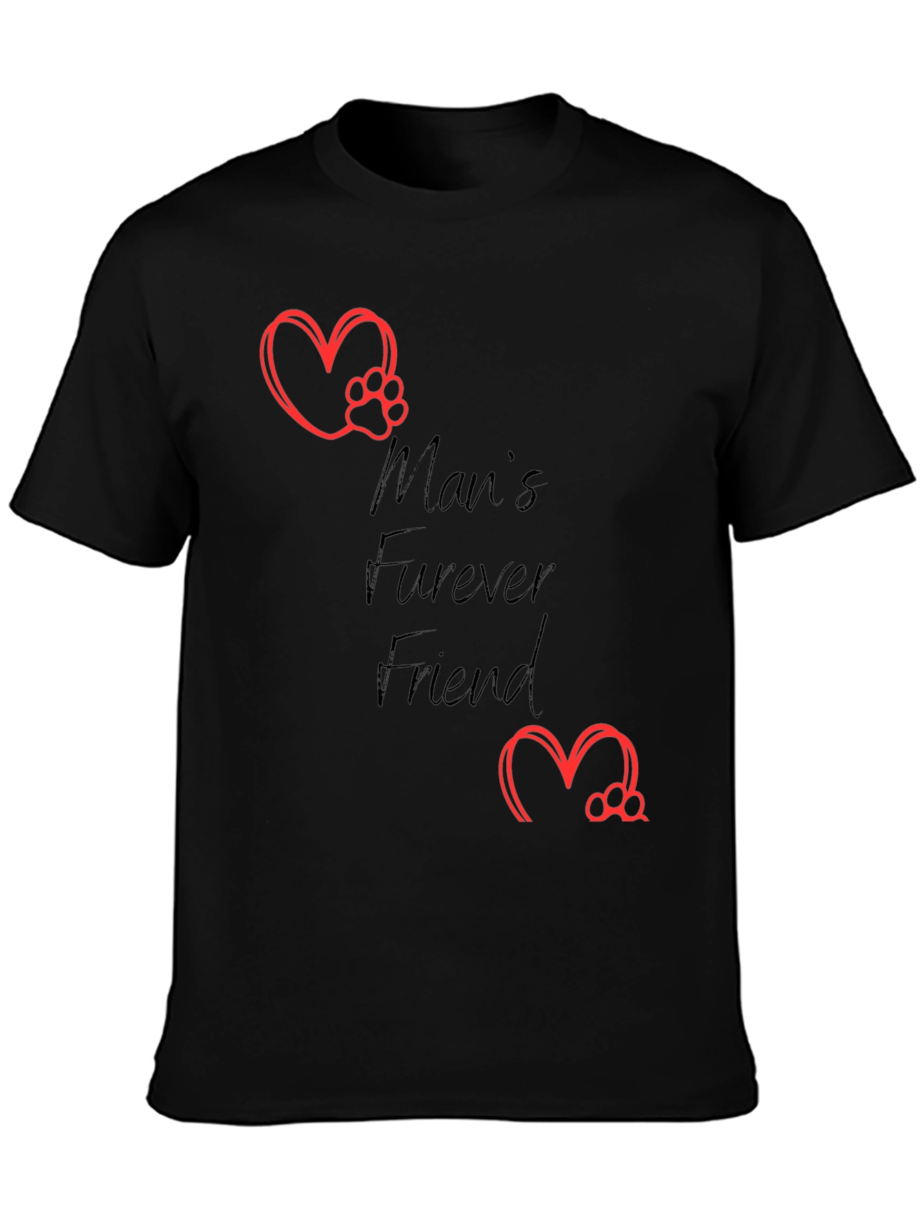Black Man's Furever Friend T-Shirt - Pet Lover Tee view 3
