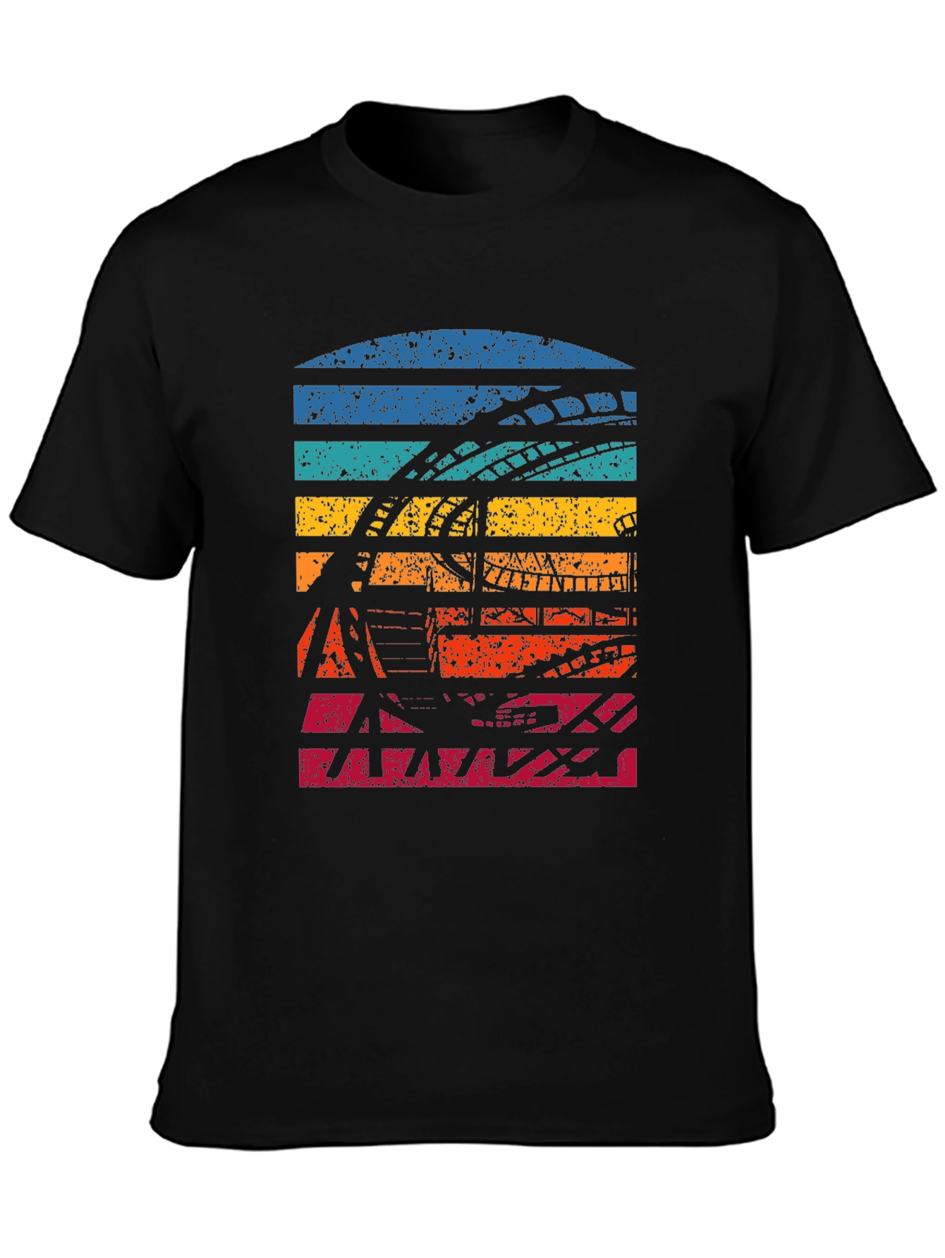 Black Retro Roller Coaster T-Shirt view 3