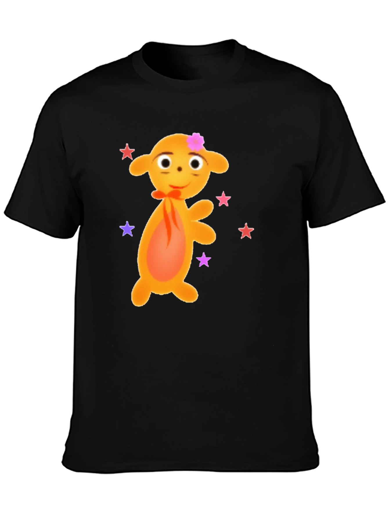 Black Cartoon Character Graphic Tee - Black view 3