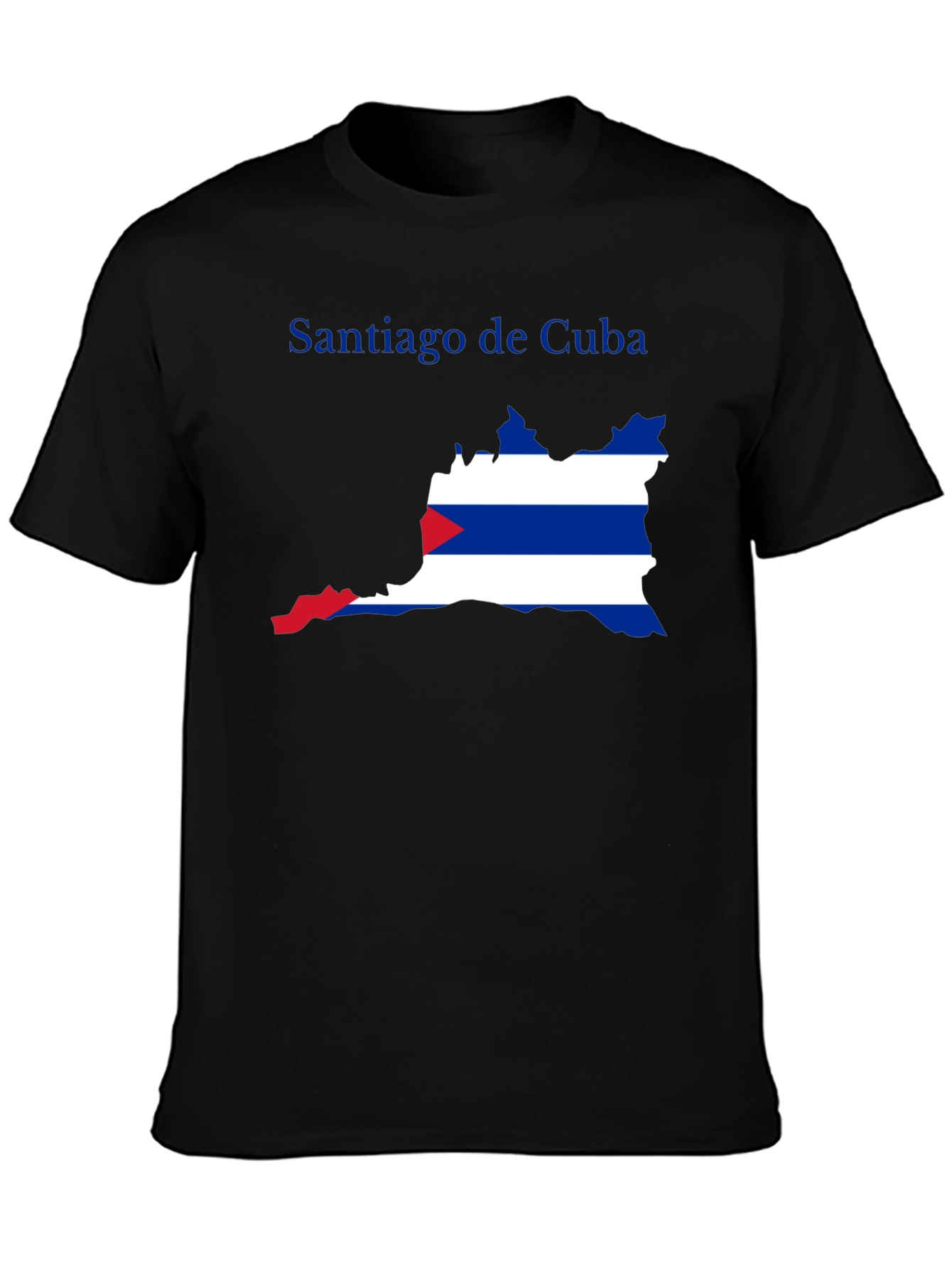 Black Santiago de Cuba Flag Graphic T-Shirt view 3