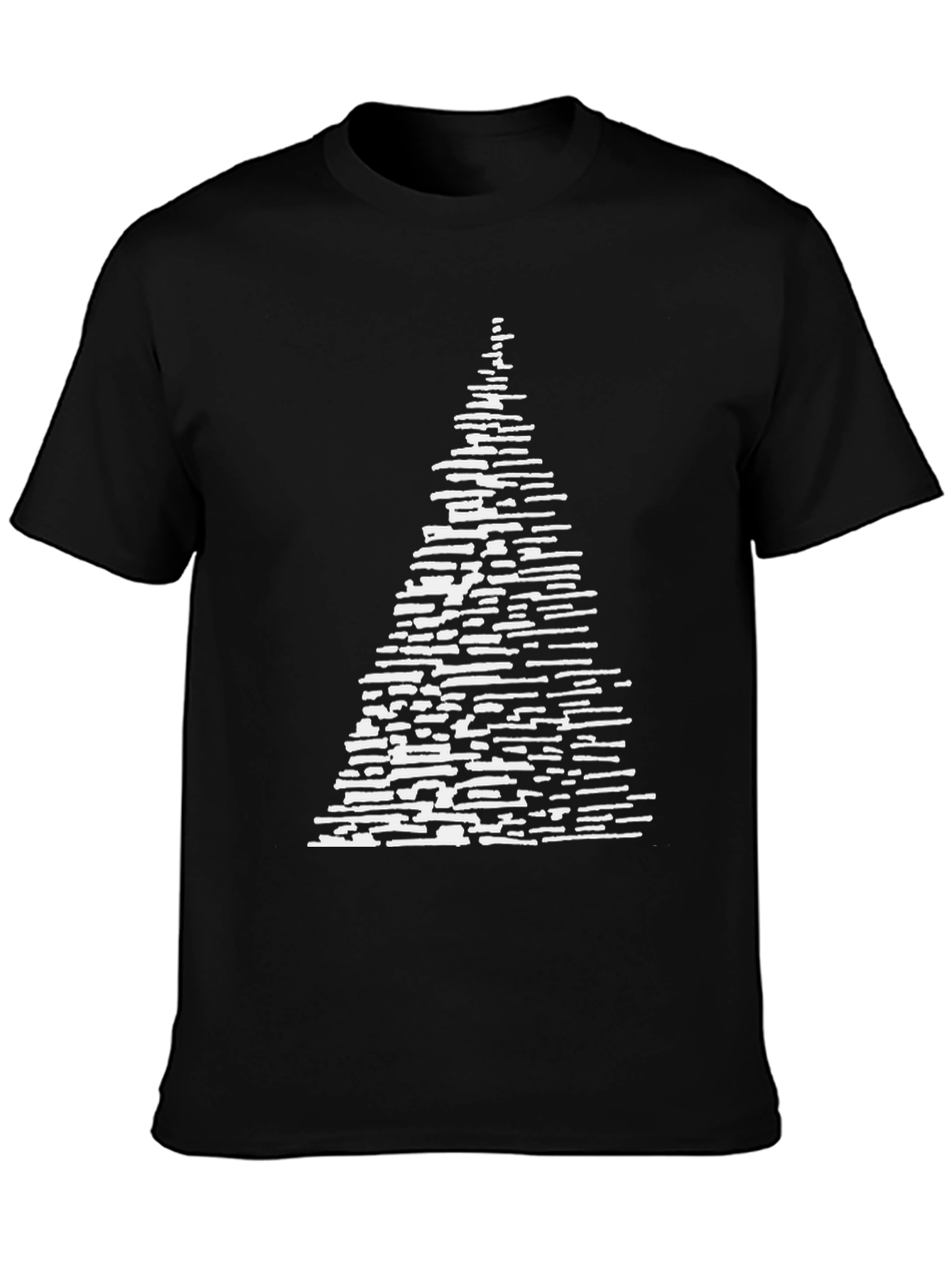 Black Abstract Christmas Tree T-Shirt view 3