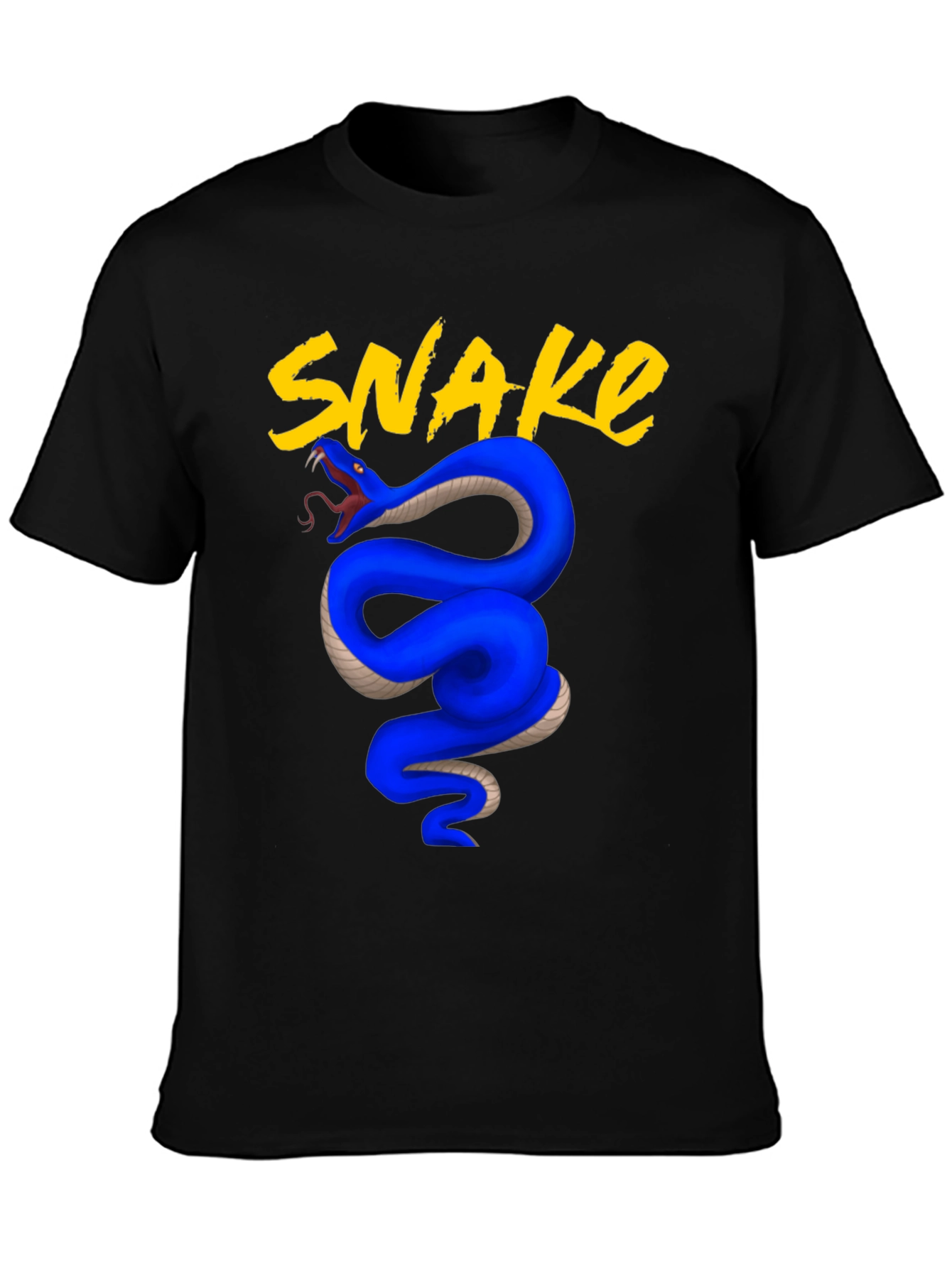 Black Blue Snake Graphic Tee - Bold & Stylish view 3