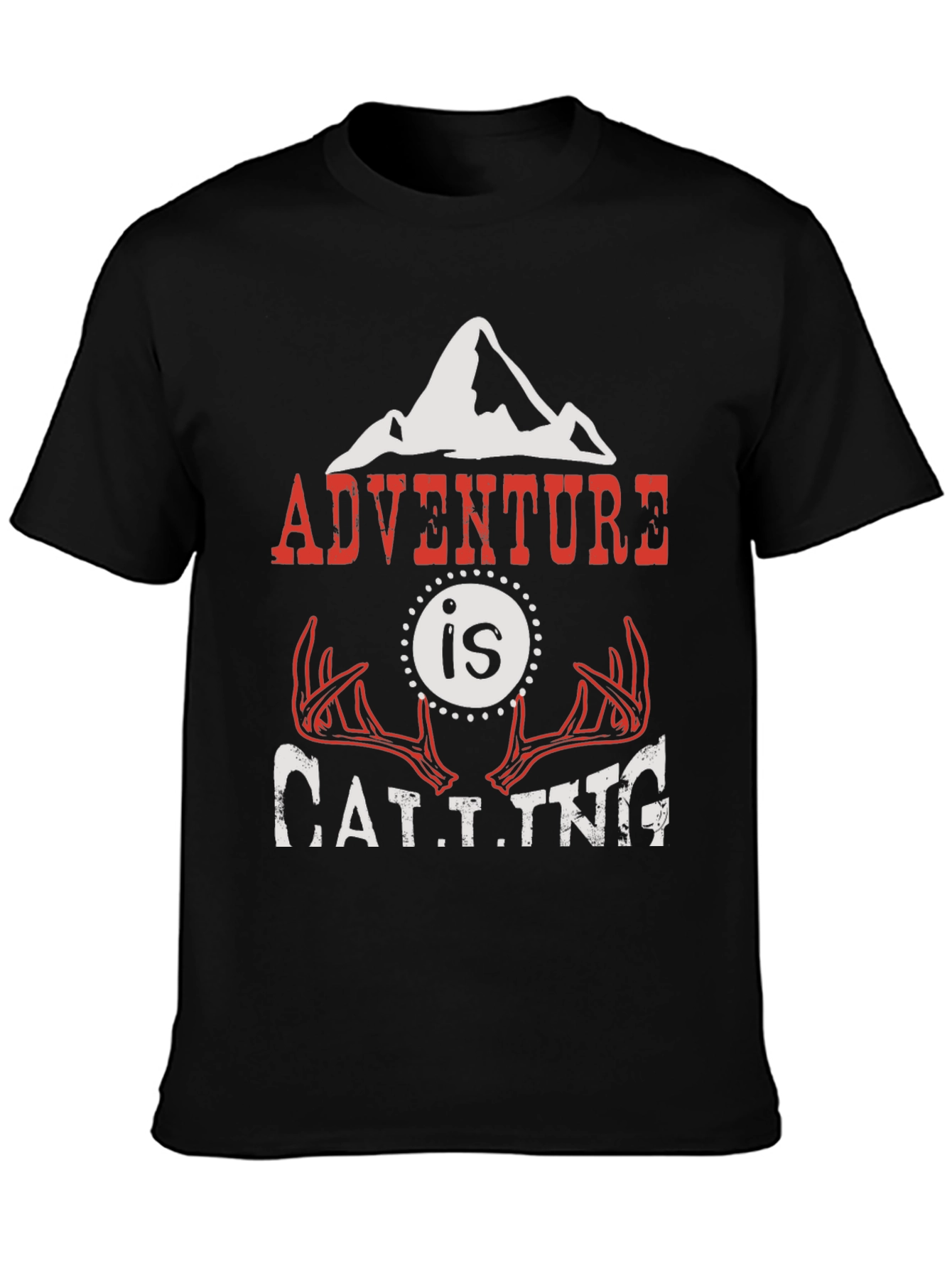 Black Adventure is Calling Graphic T-Shirt view 3