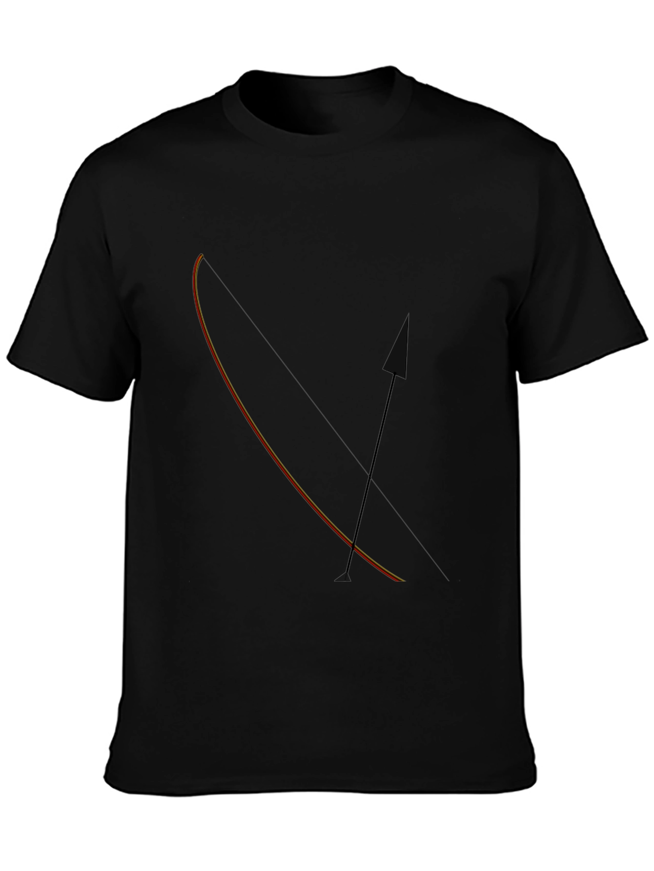 Black Archery Bow & Arrow Graphic Tee - Mens Black T-Shirt view 3