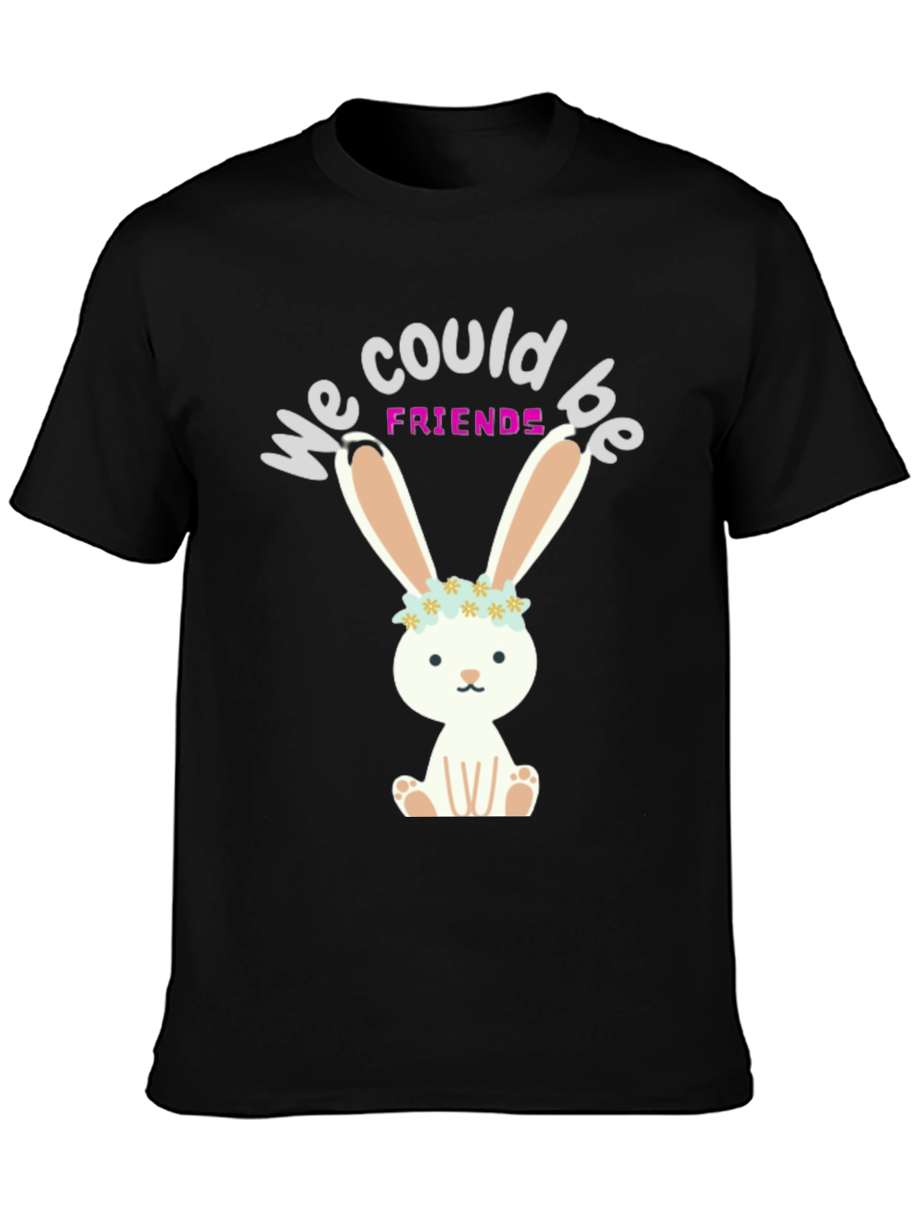 Black Bunny Friends Graphic T-Shirt view 3