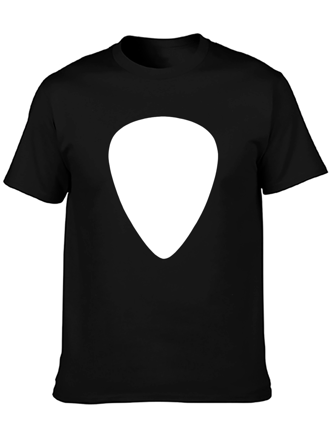 Black Guitar Pick Graphic Tee - Black Cotton Casual Shirt view 3