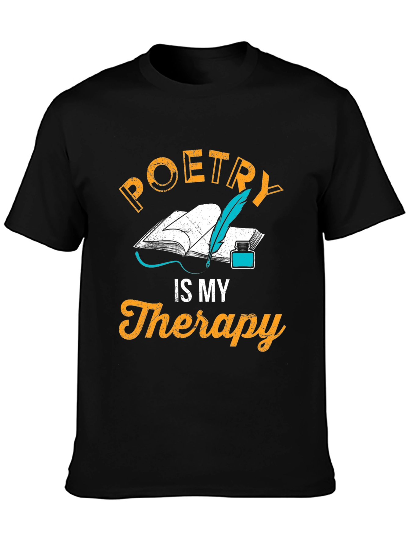 Black Poetry is My Therapy T-Shirt - Writer's Gift view 3