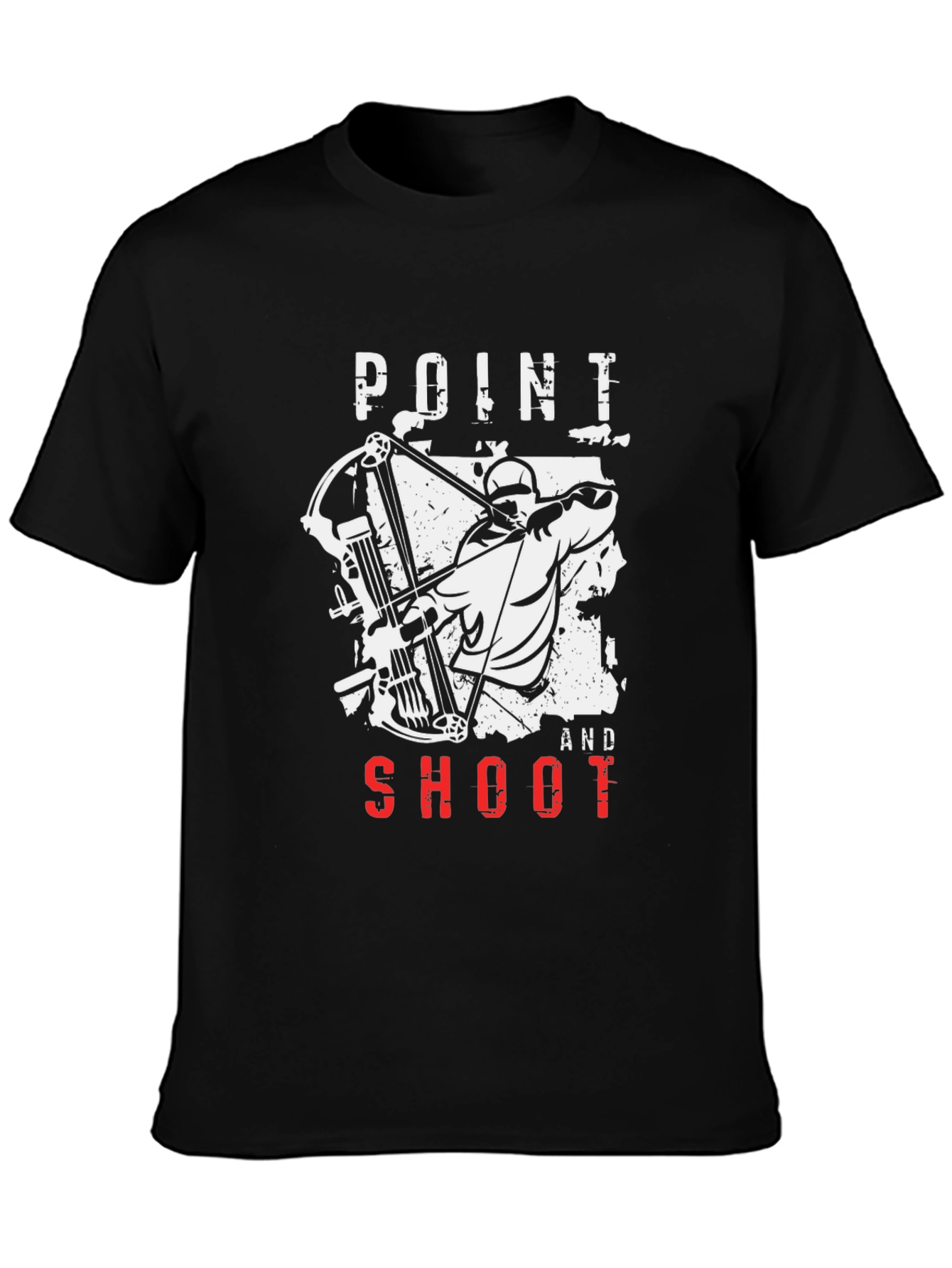 Black Point and Shoot Archer Graphic Tee - Black Cotton T-Shirt view 3