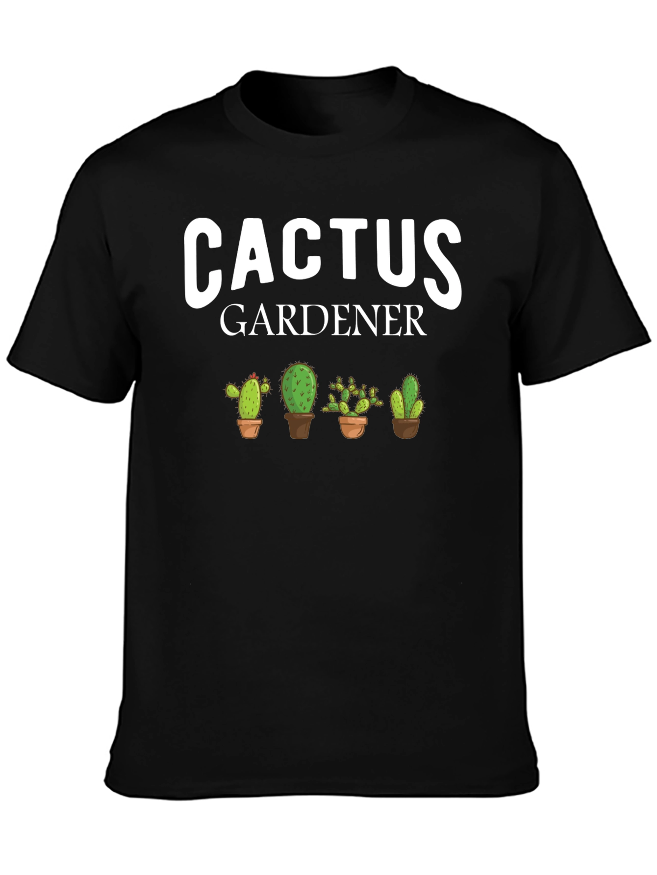 Black Cactus Gardener Graphic T-Shirt view 3