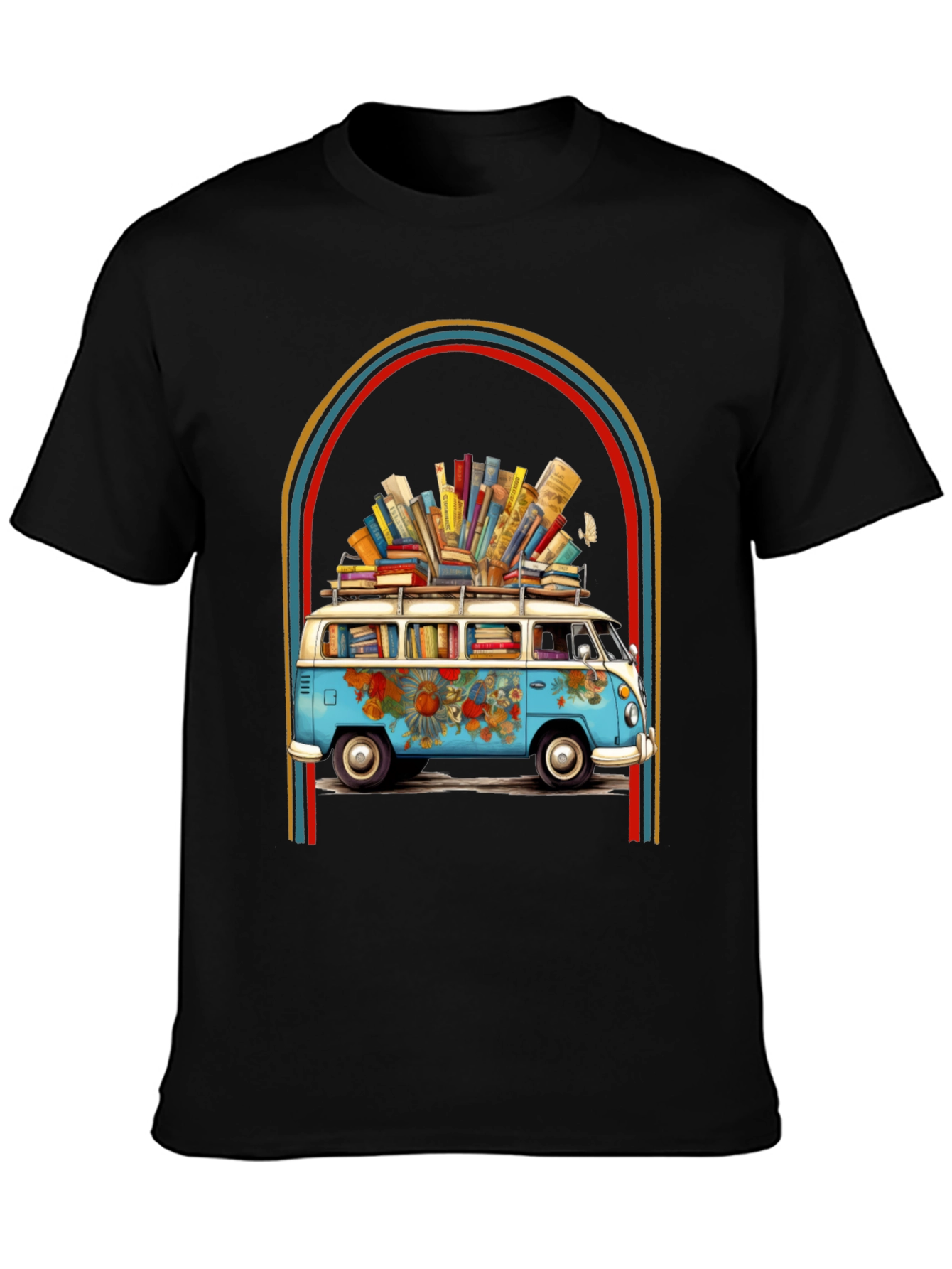 Black Book Lover Retro Van Graphic Tee view 3