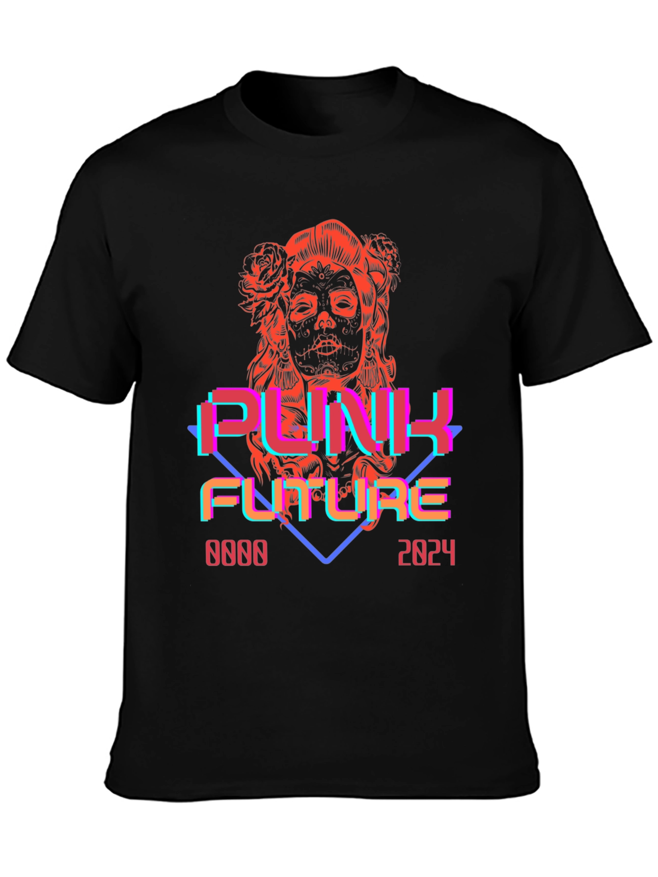 Black Punk Future Graphic Tee - Retro Cyberpunk Style view 3