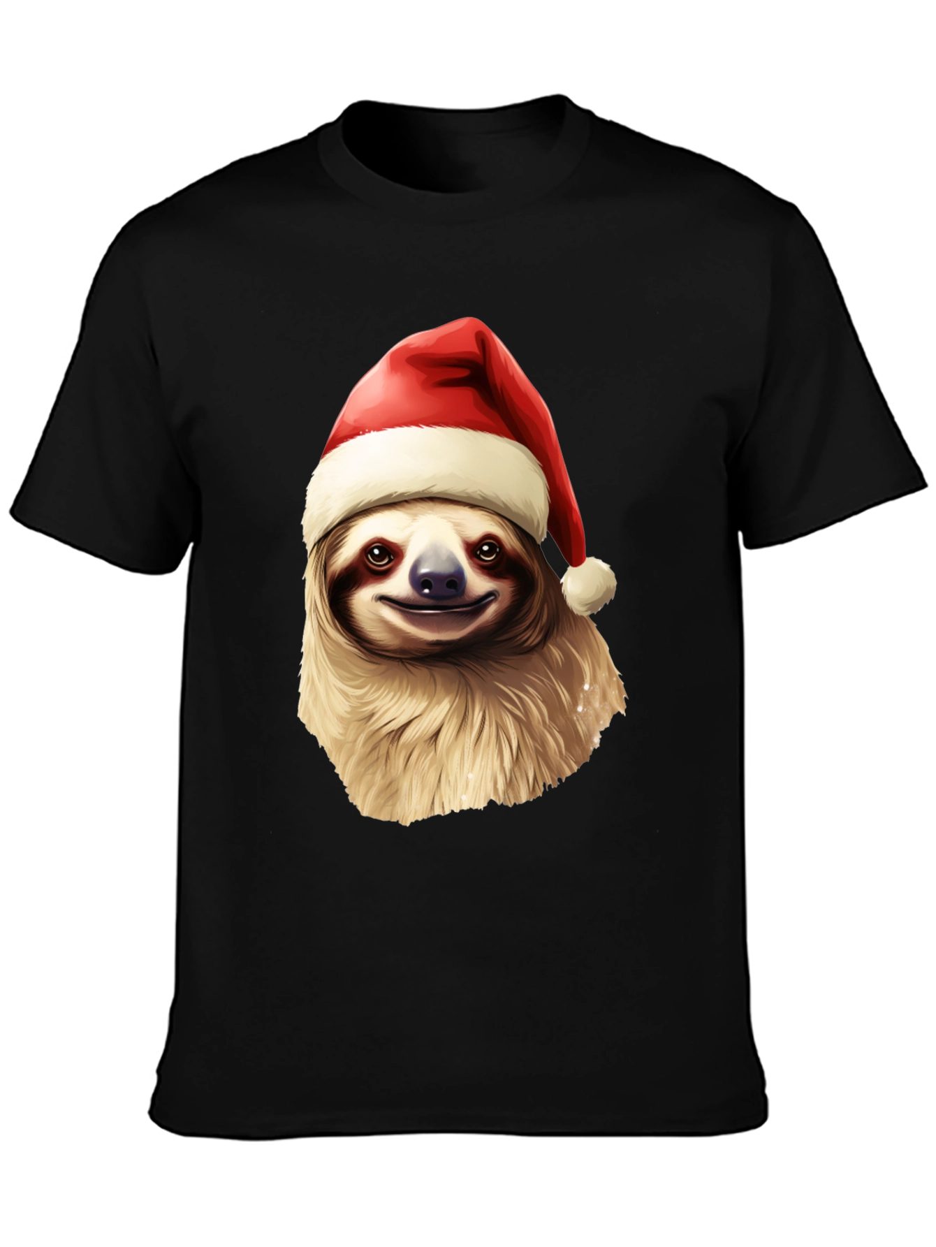 Black Festive Sloth Christmas T-Shirt - Holiday Cheer view 3