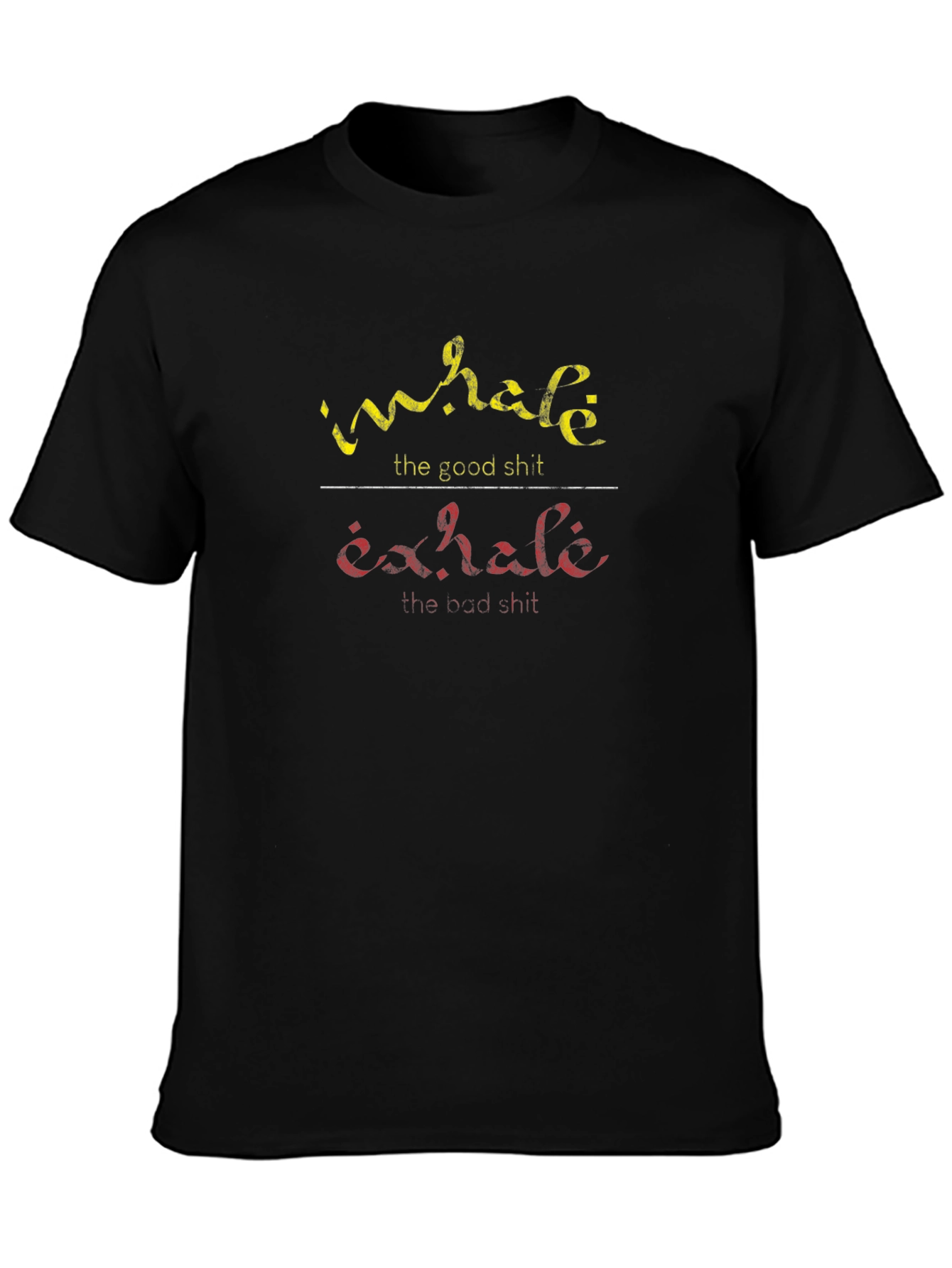 Black Inhale Exhale Graphic Tee - Funny Slogan T-Shirt view 3