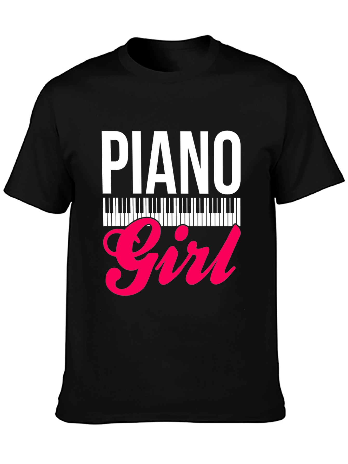 Black Piano Girl Graphic Tee - Musician's Style view 3