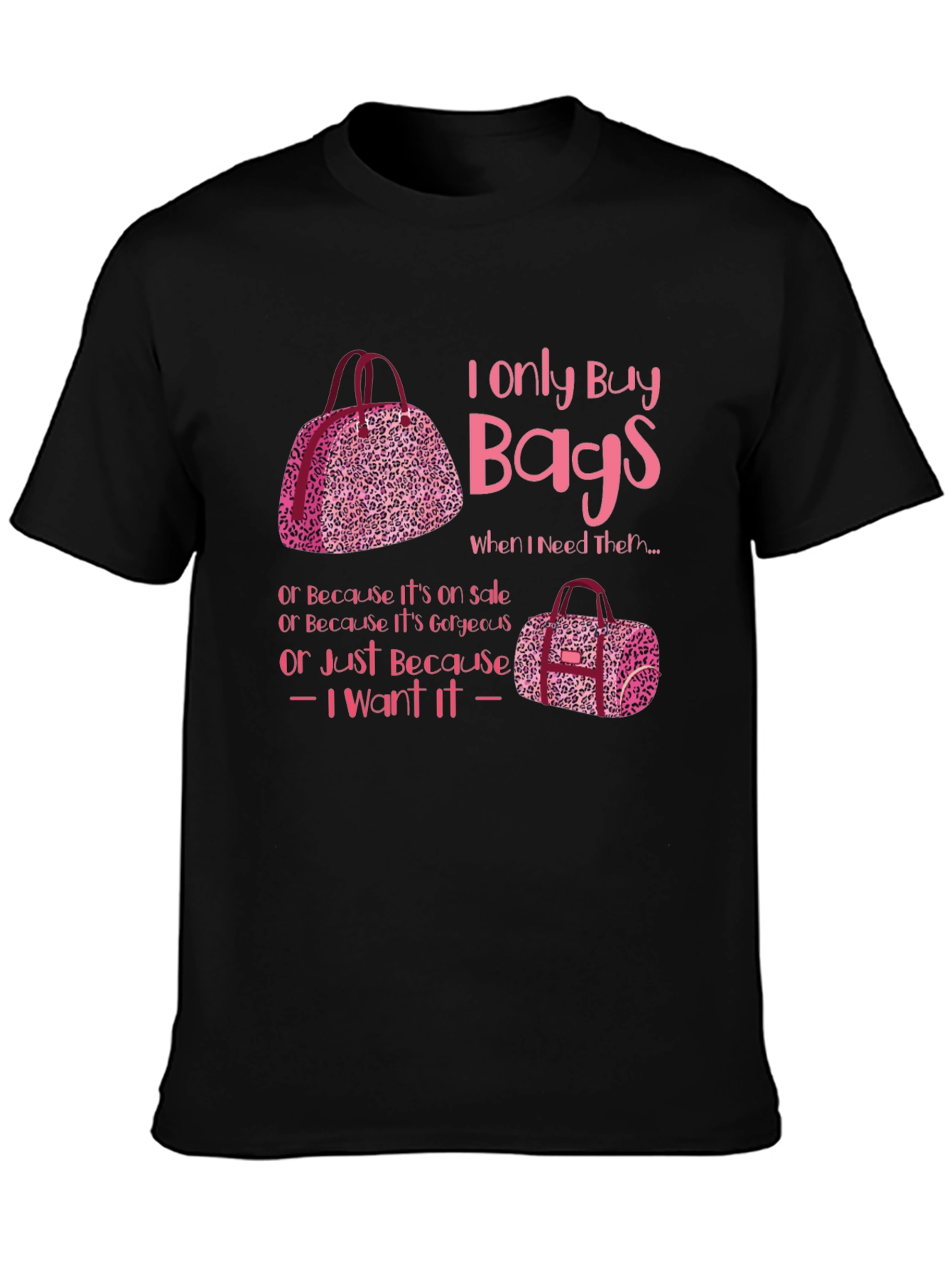 Black I Only Buy Bags Graphic Tee view 3