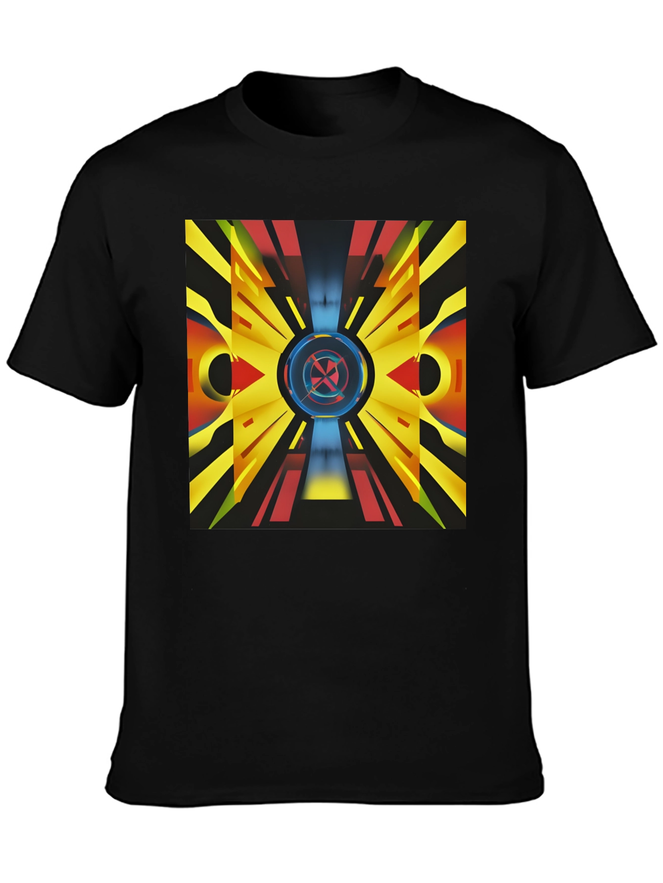Black Abstract Geometric Graphic Print Tee view 3