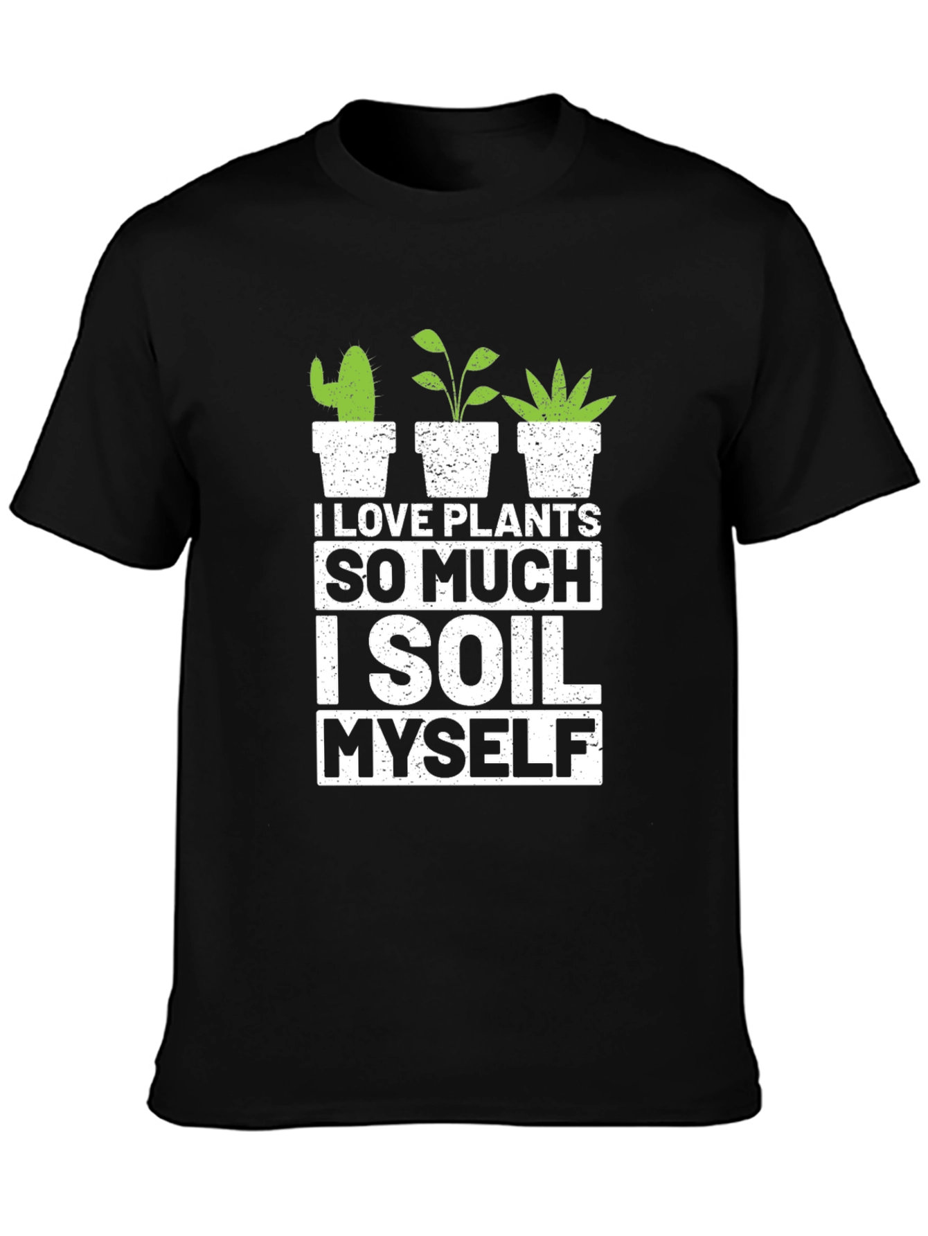 Black I Love Plants T-Shirt - Gardener Humor Tee view 3