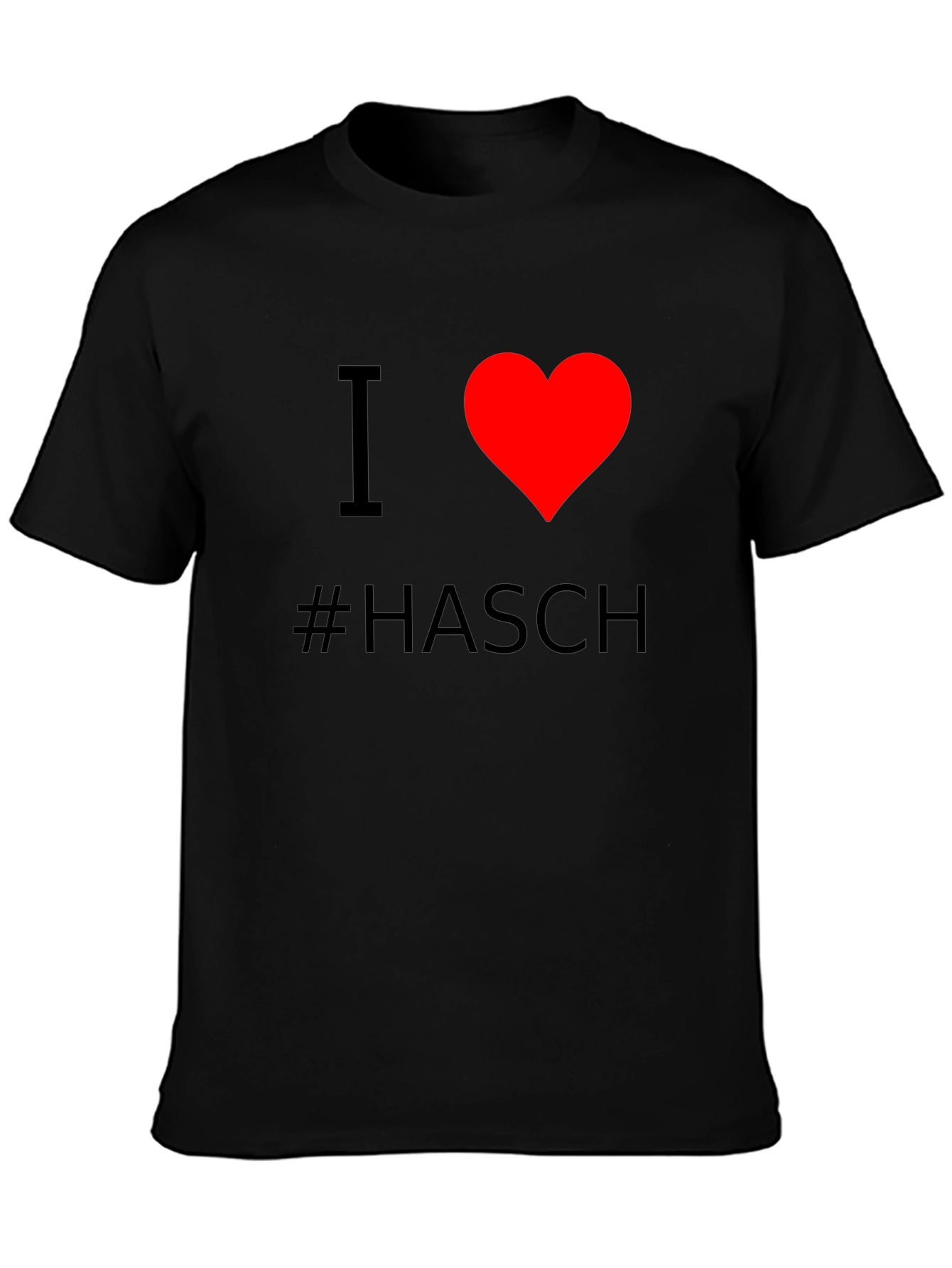 Black I Heart #Hasch T-Shirt - Black Cotton Casual Tee view 3