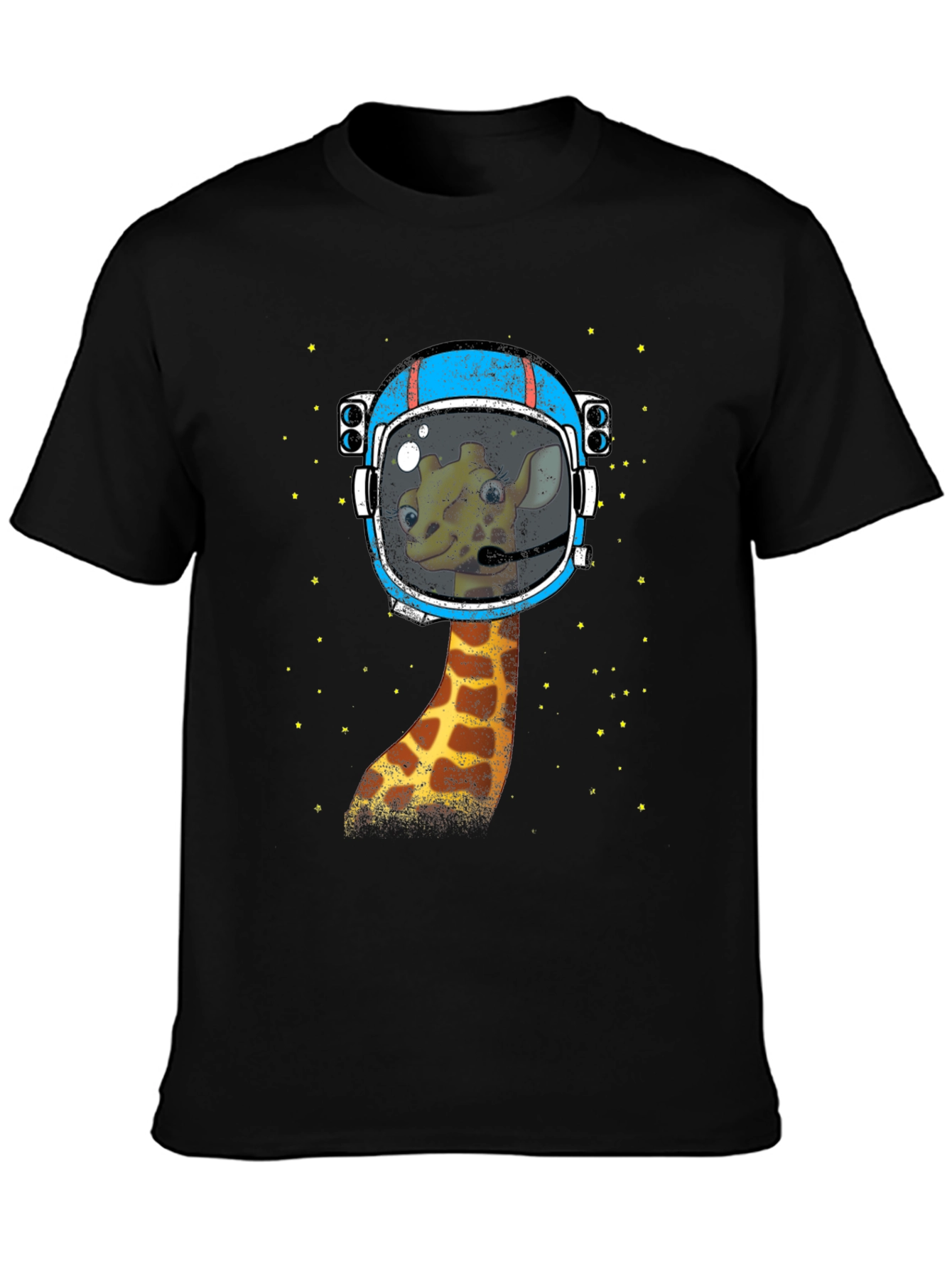 Black Giraffe Astronaut Graphic T-Shirt - Space Explorer view 3