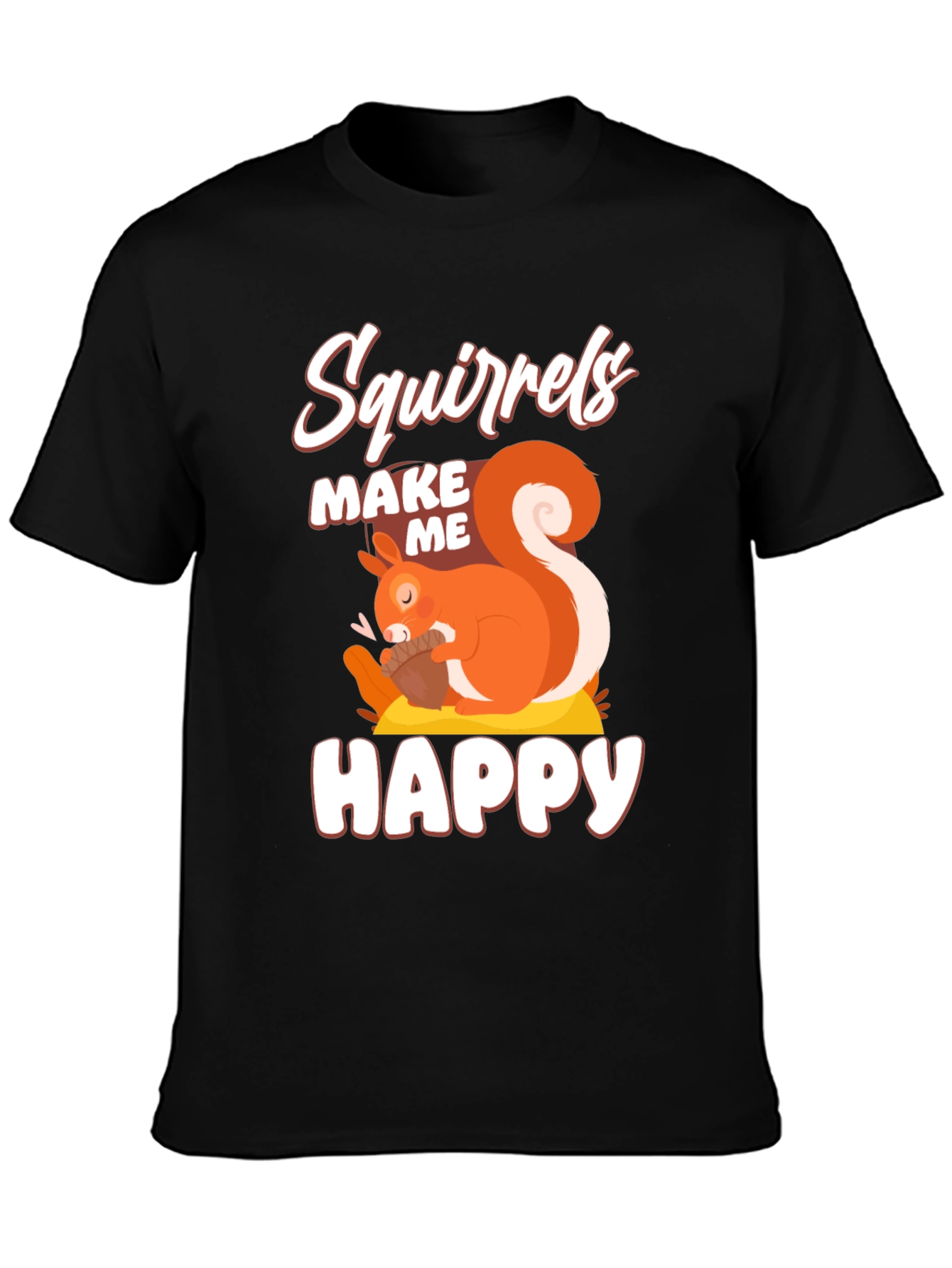 Black Squirrels Make Me Happy Graphic T-Shirt view 3