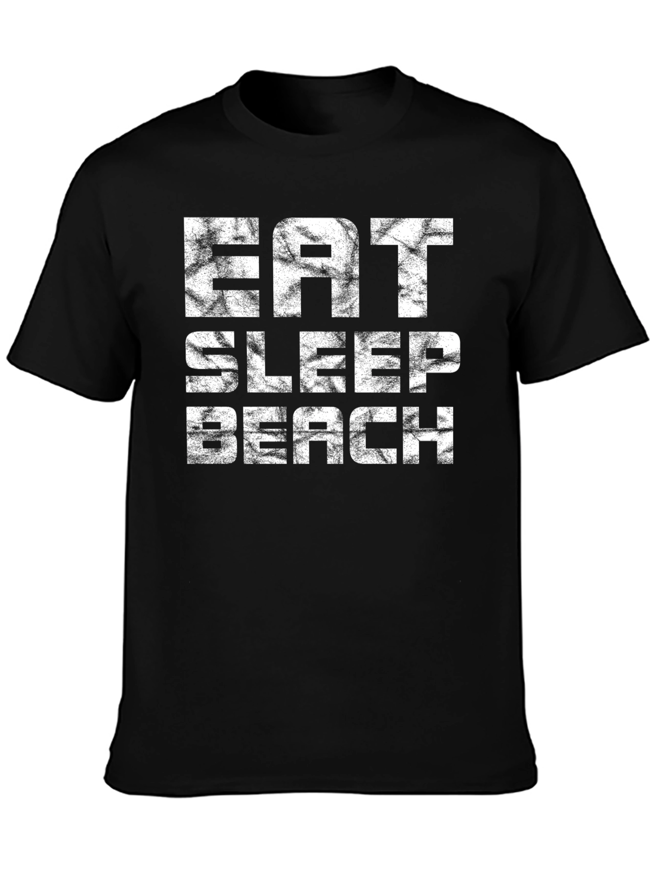 Black Eat Sleep Beach Black T-Shirt view 3