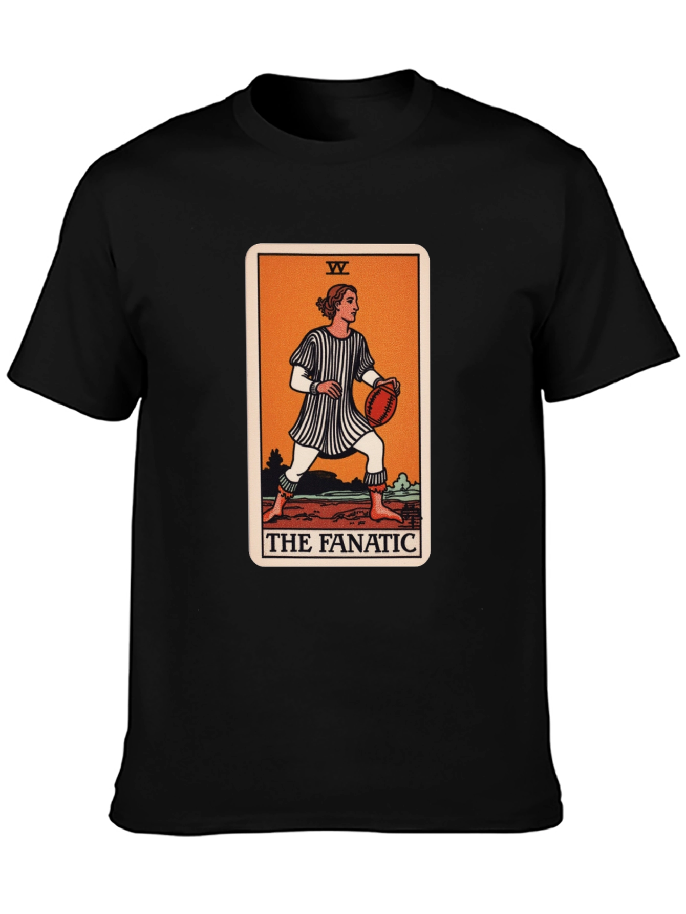 Black The Fanatic Tarot Card Graphic T-Shirt view 3
