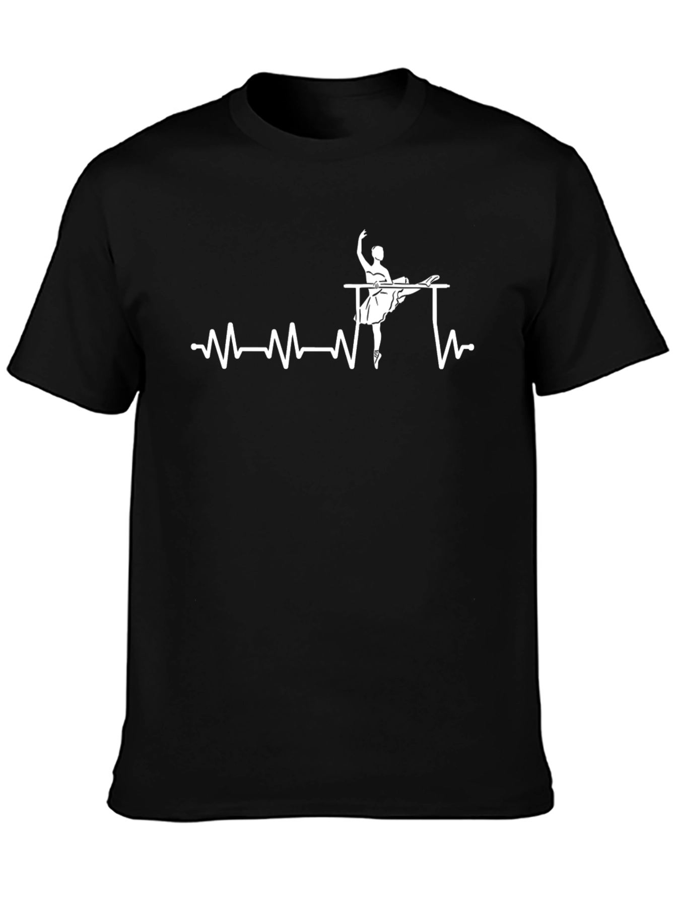 Black Ballet Heartbeat T-Shirt - Dancer's Tee view 3