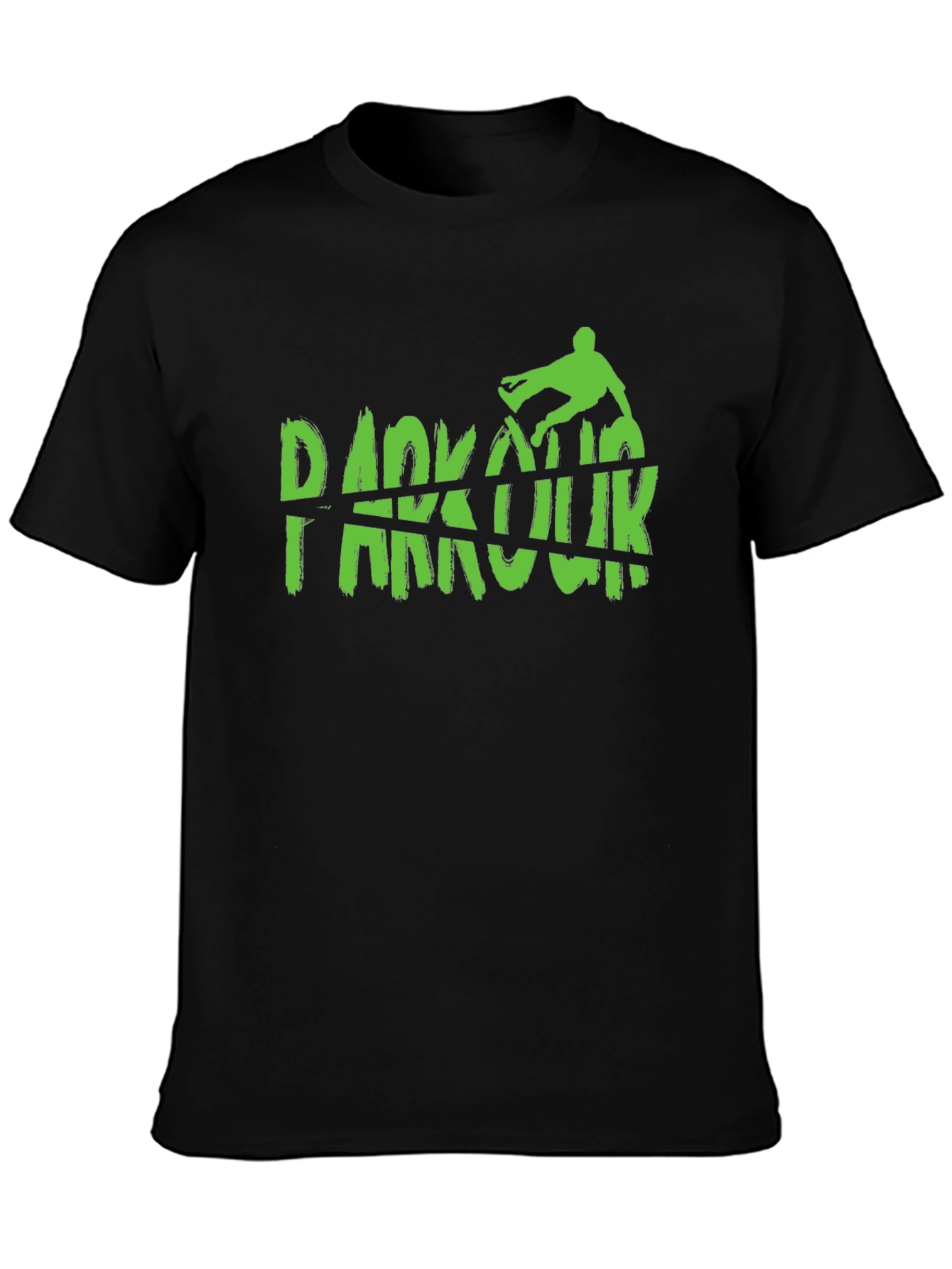 Black Parkour Graphic Black T-Shirt view 3
