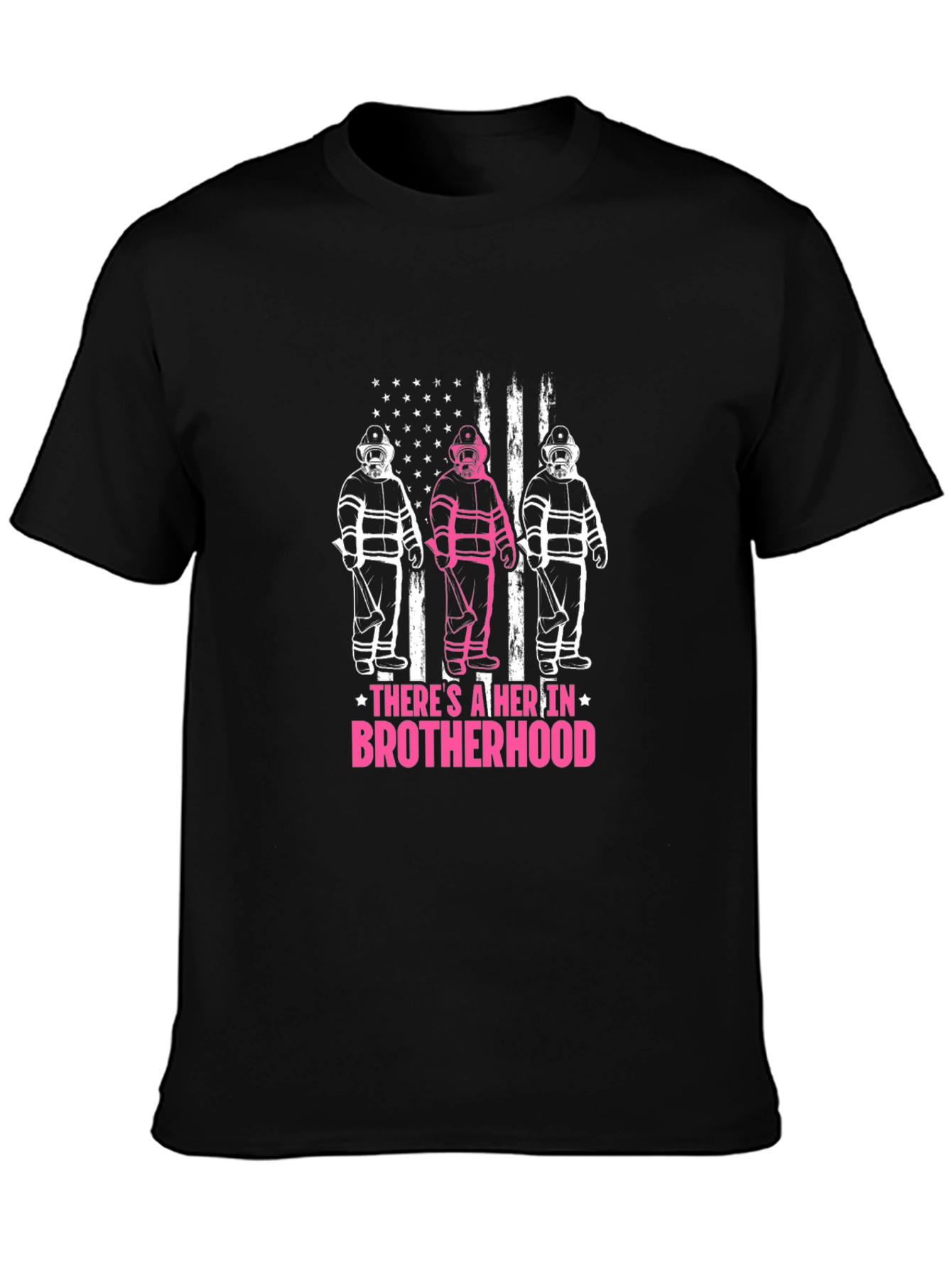 Black Brotherhood Firefighter Graphic Tee - Black view 3