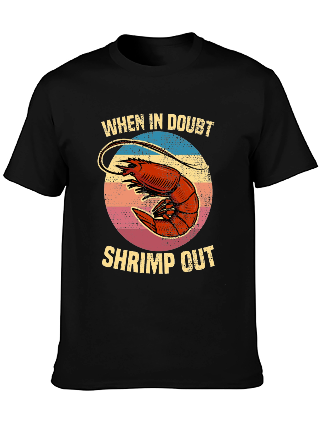 Black Shrimp Out T-Shirt - Funny Seafood Graphic Tee view 3