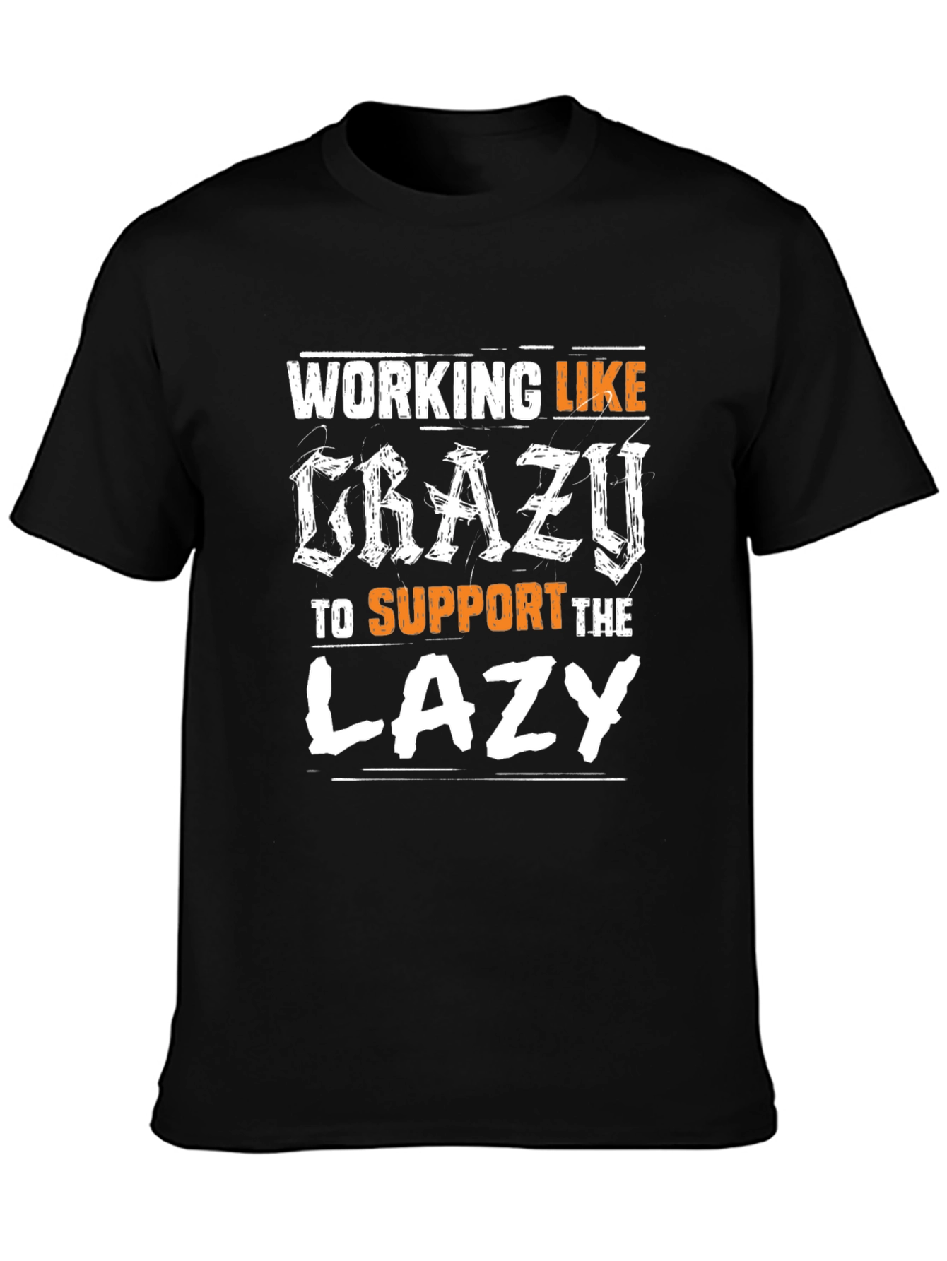 Black Working Like Crazy T-Shirt - Unisex view 3