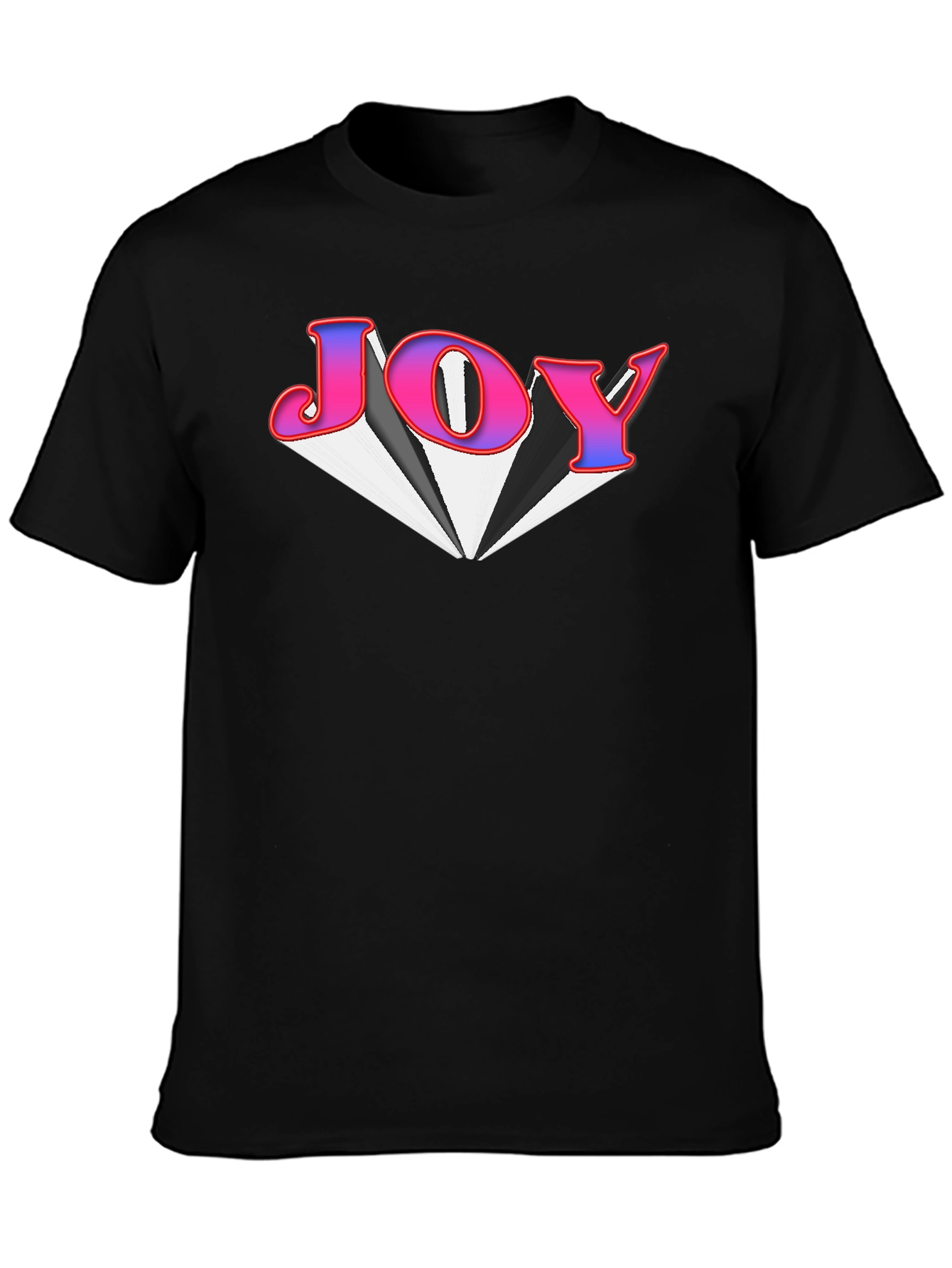 Black Joy Graphic Tee - Black Cotton Blend T-Shirt view 3