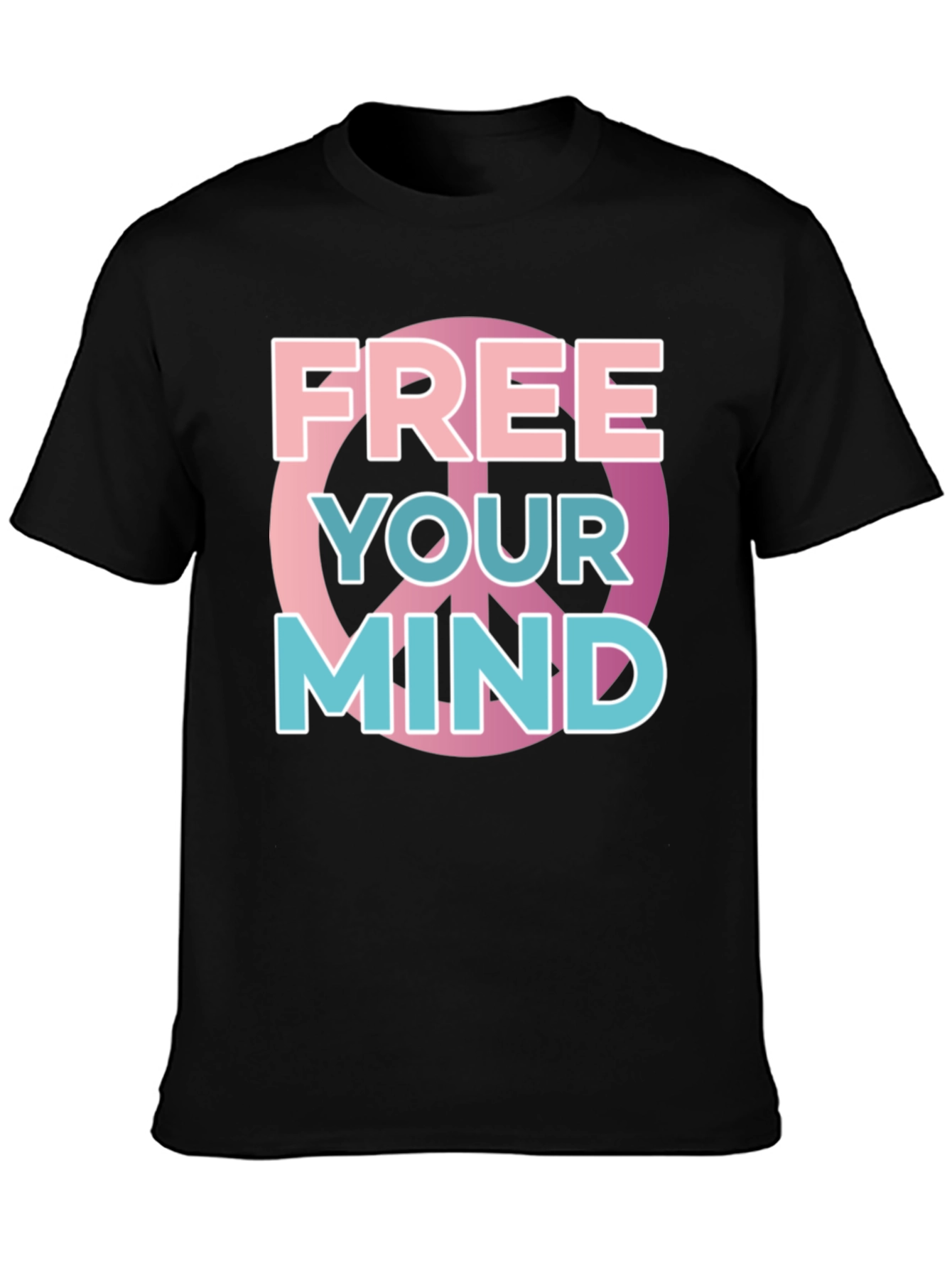 Black Free Your Mind Graphic Tee - Black Cotton Blend view 3