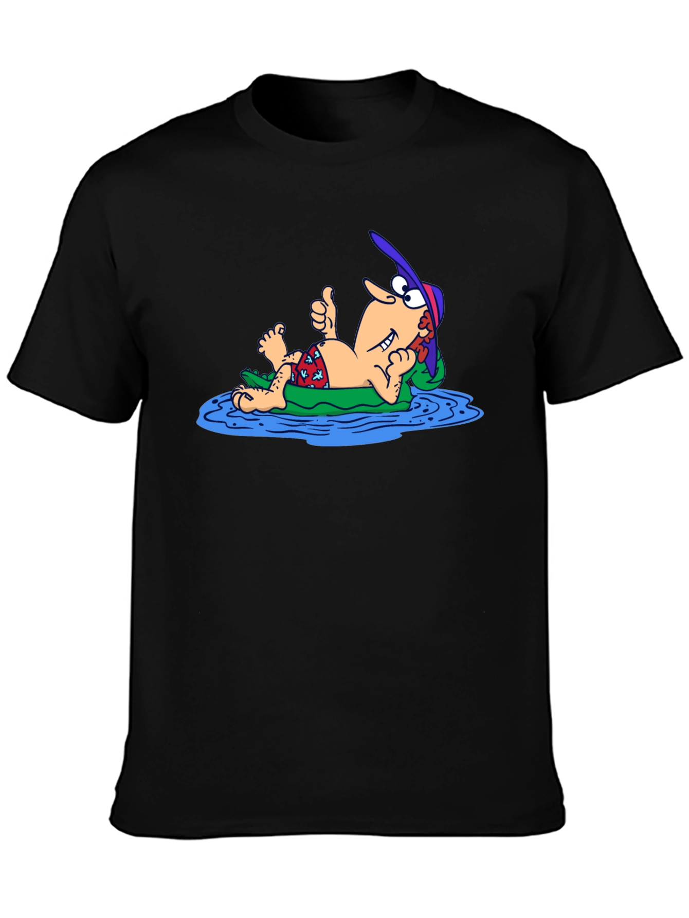 Black Funny Cartoon Relaxing T-Shirt view 3