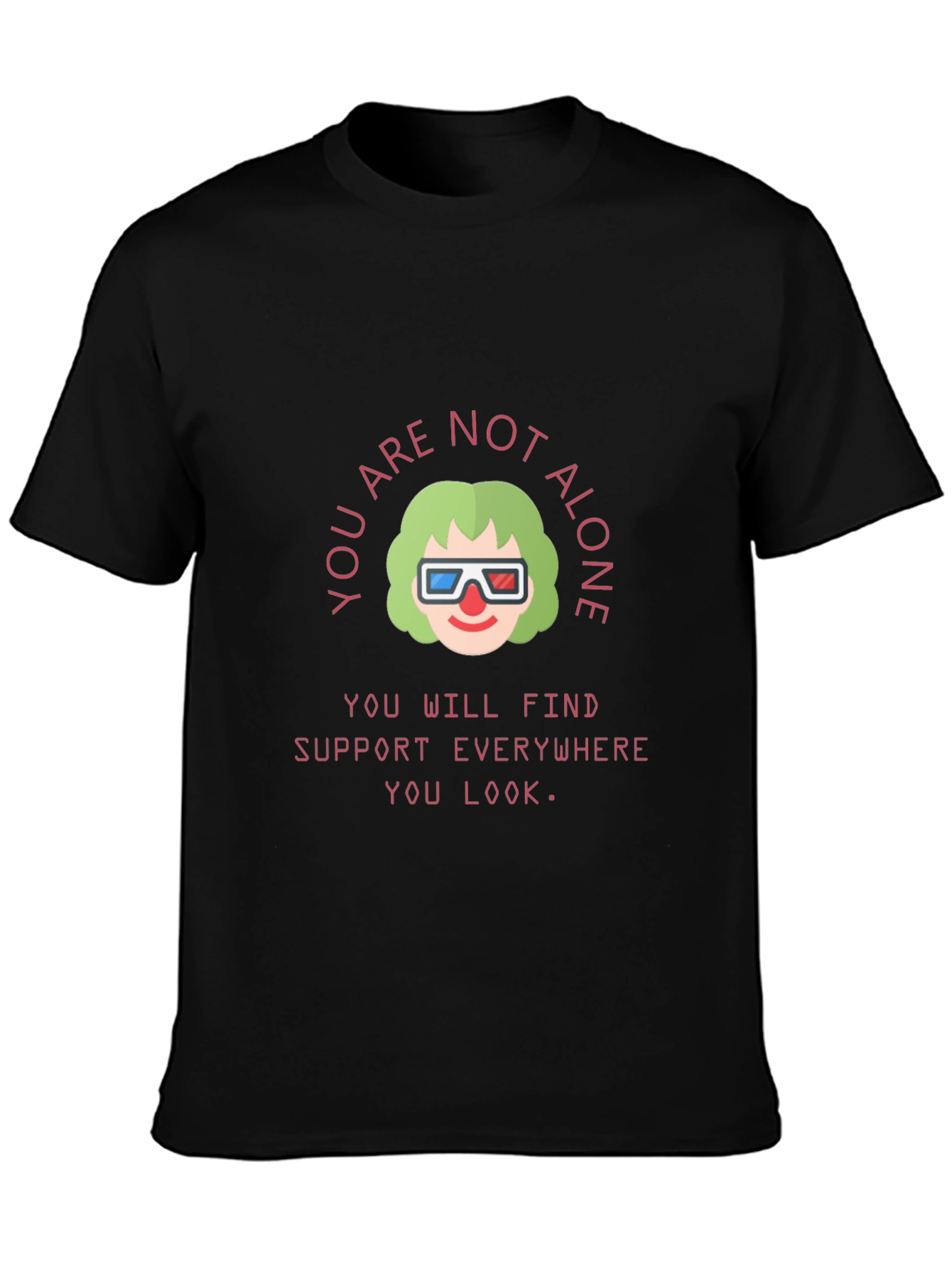 Black Uplifting Graphic Tee - You Are Not Alone view 3